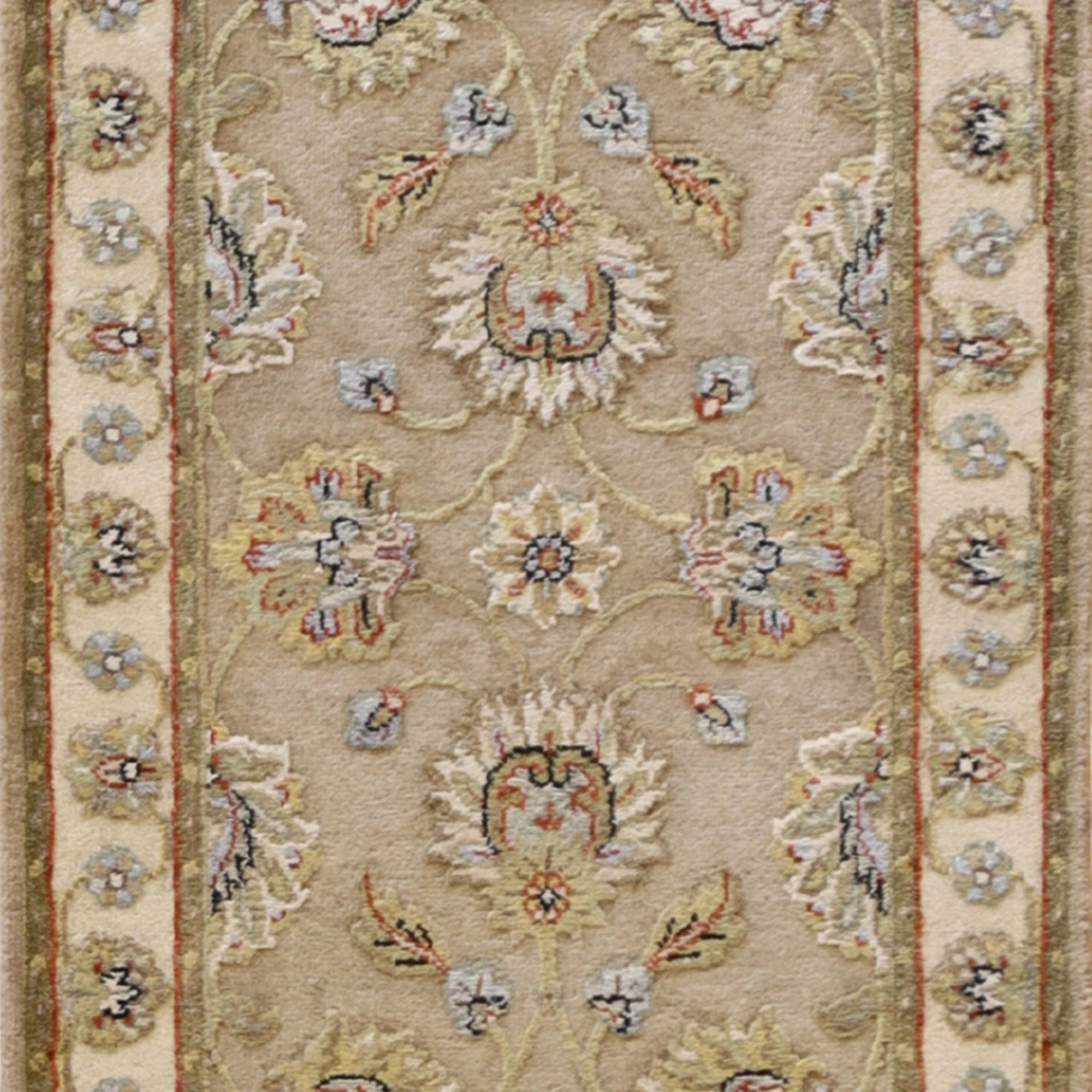 2'0" x 3'0" GOLD AND BEIGE JAIPUR FLORAL INDIAN RUG