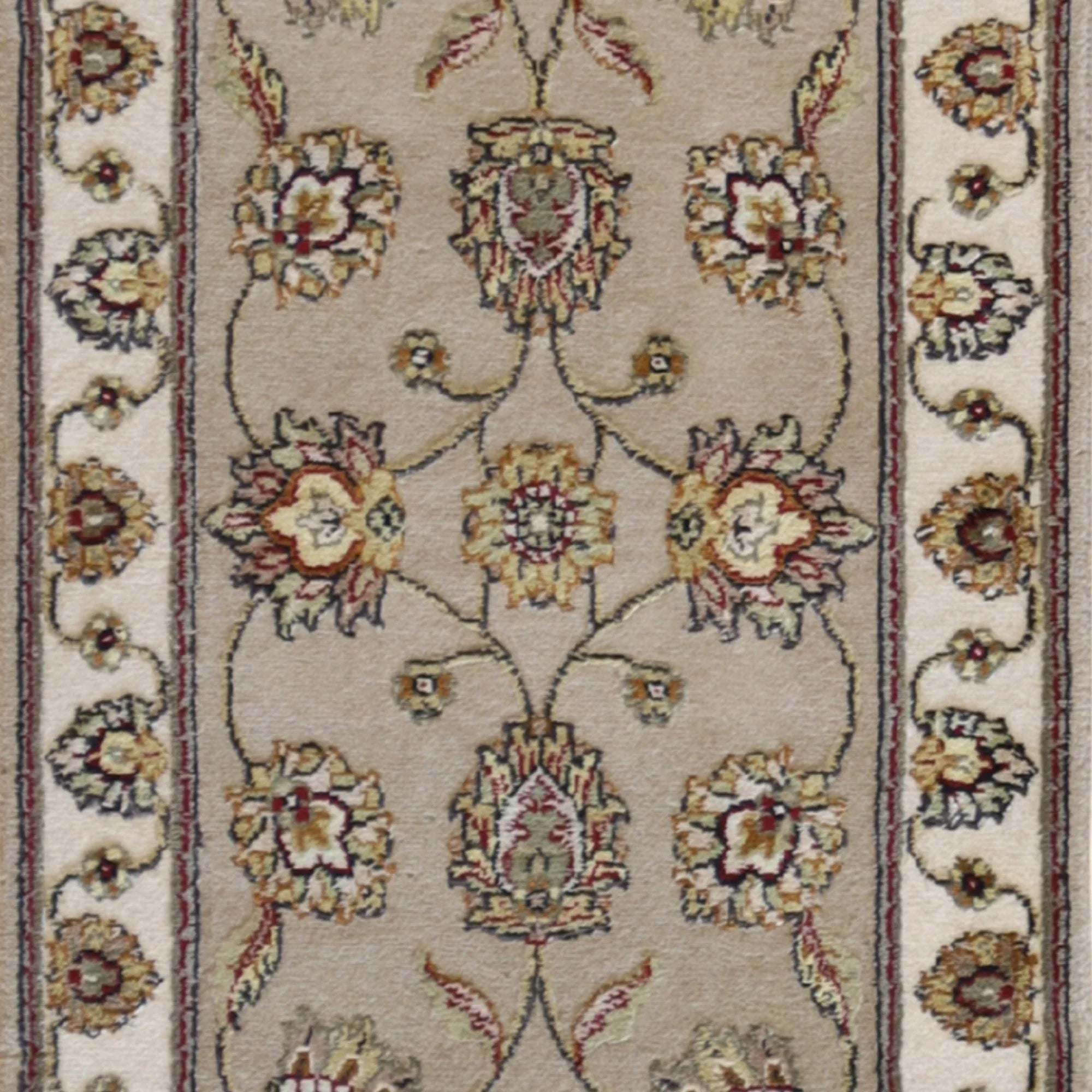 2'0" x 3'0" GRAY AND IVORY JAIPUR FLORAL INDIAN RUG