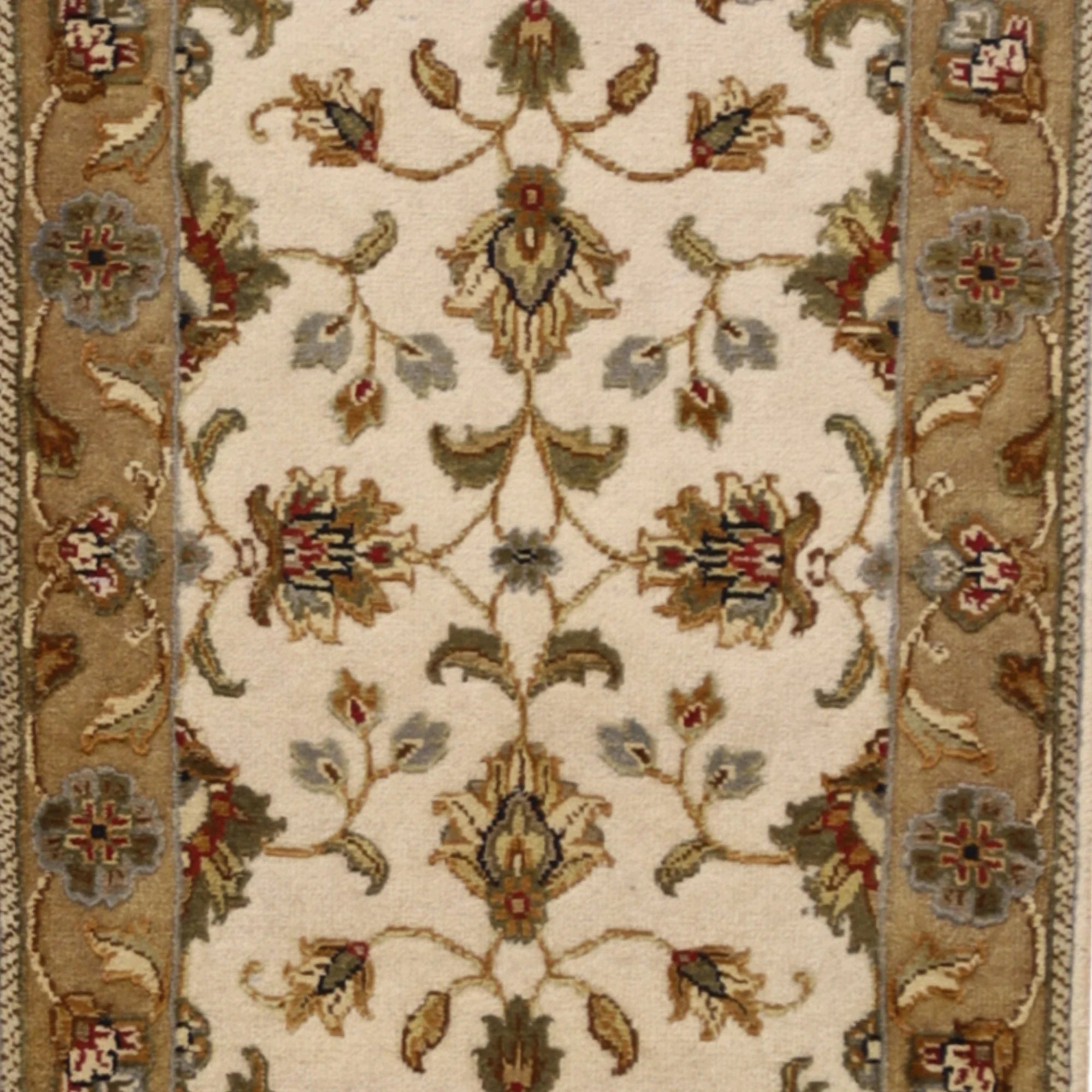 2'0" x 3'0" IVORY AND GOLD JAIPUR FLORAL INDIAN RUG