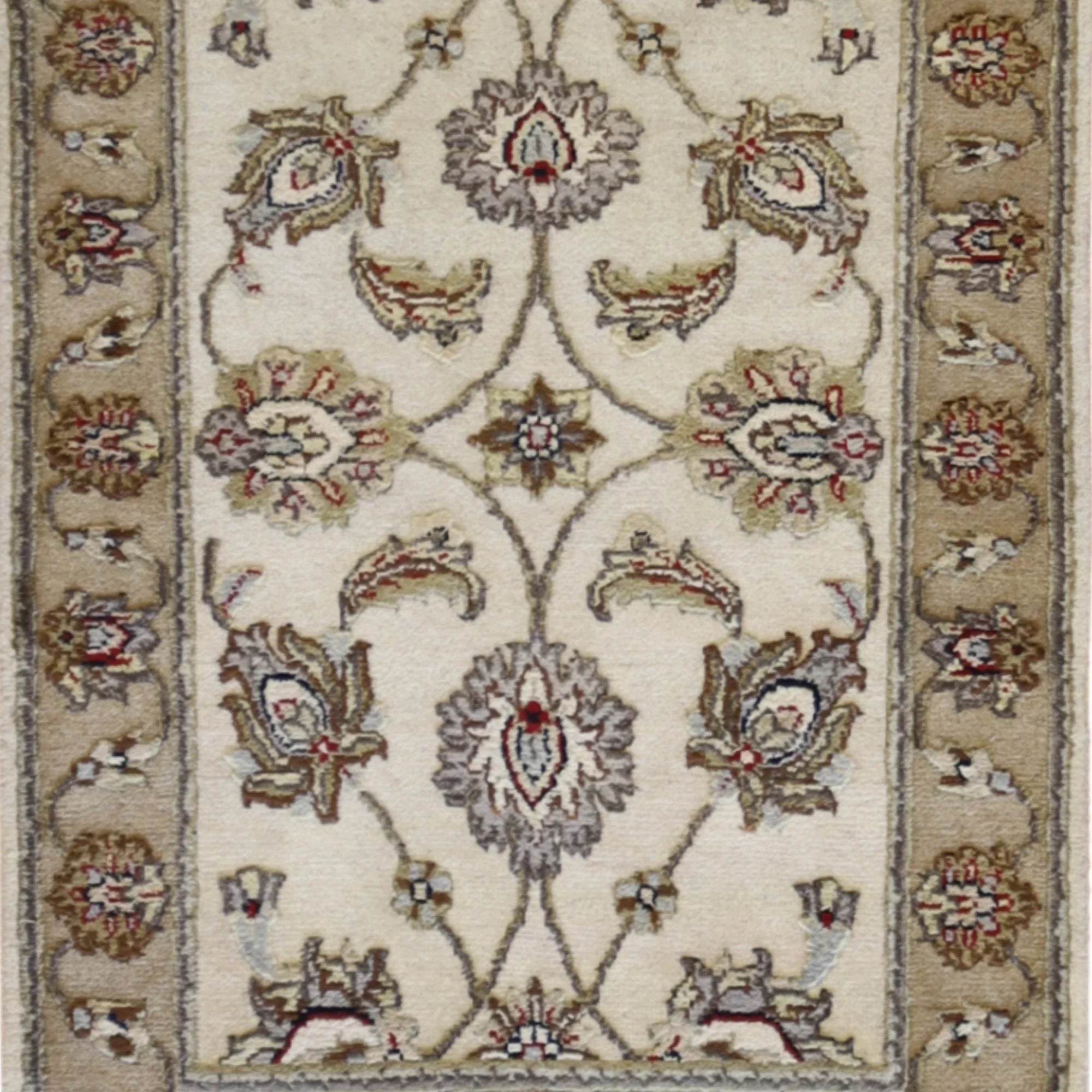 2'0" x 3'0" GOLD AND IVORY JAIPUR FLORAL INDIAN RUG