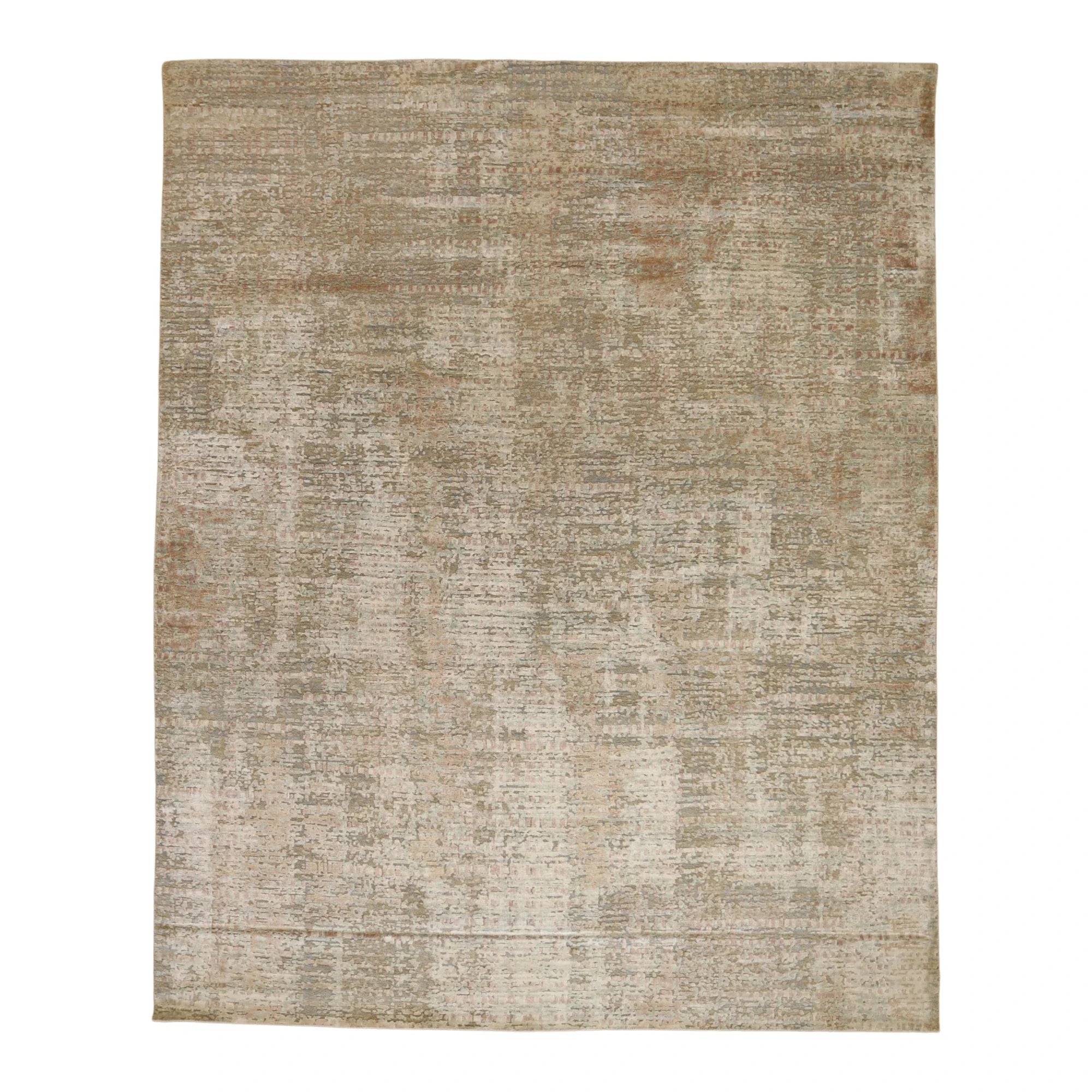 8'0" x 10'0" GRAY AND PINK MODERN MODERN INDIAN RUG