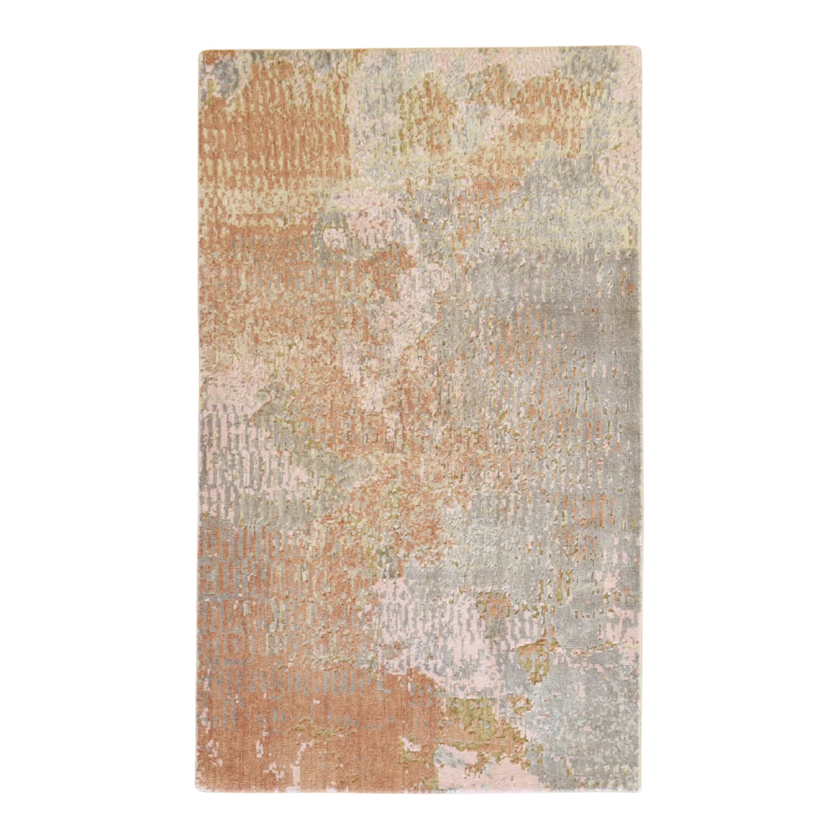 3'0" x 5'2" PINK AND GRAY MODERN MODERN INDIAN RUG