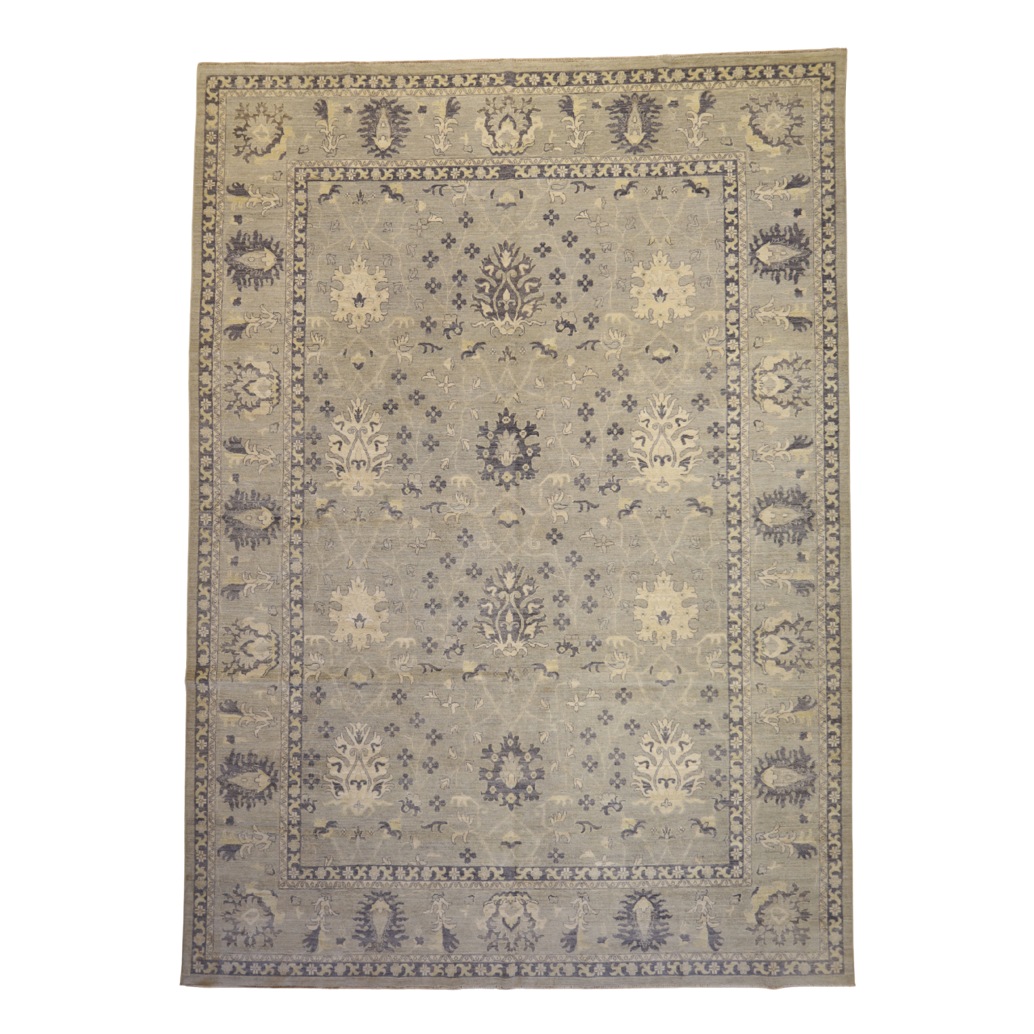9'10" x 13'11" BLUE AND BLUE PESHAWAR GEOMETRIC PAKISTANI RUG