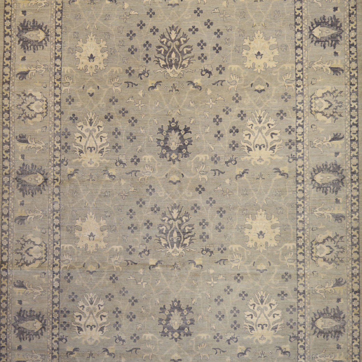 9'10" x 13'11" BLUE AND BLUE PESHAWAR GEOMETRIC PAKISTANI RUG