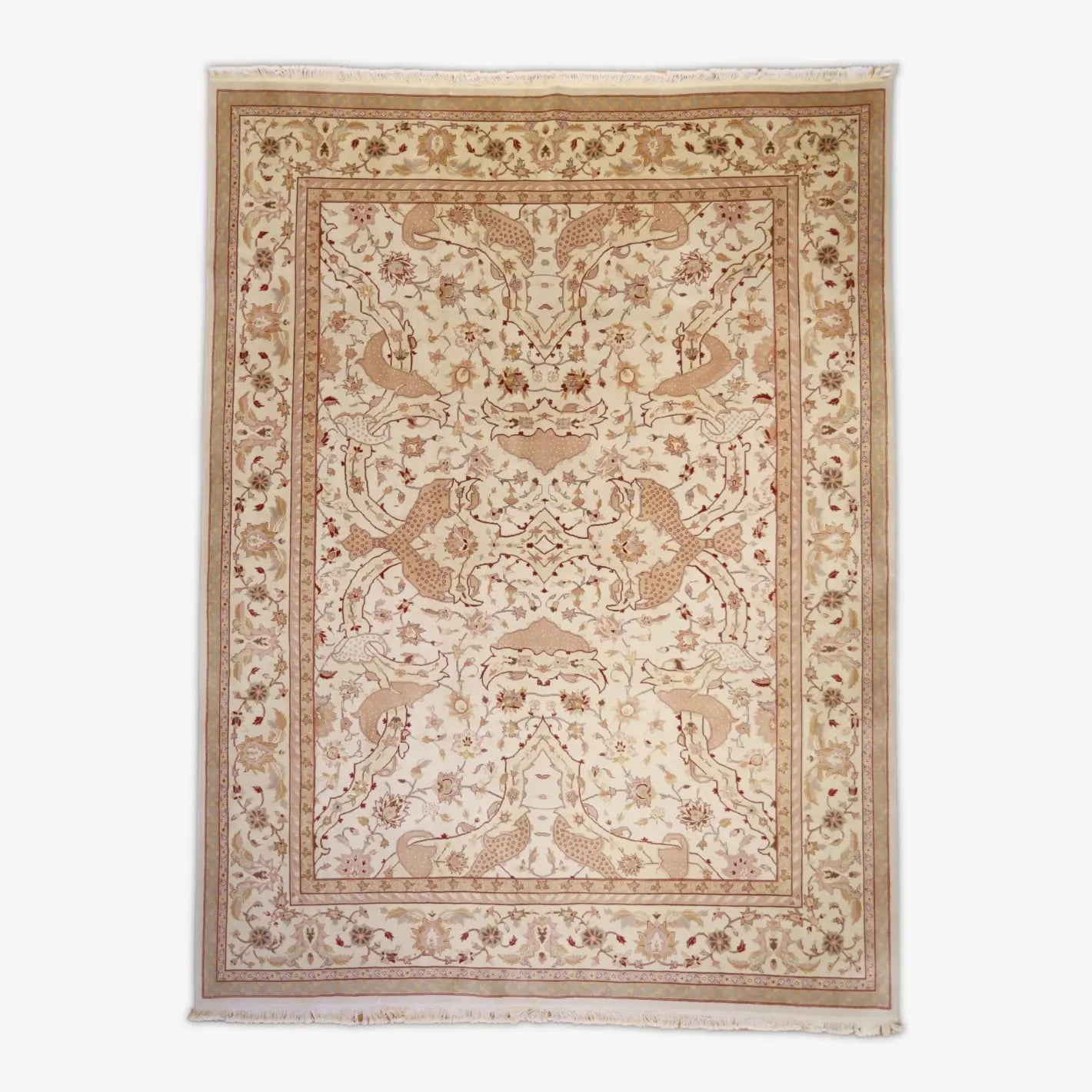 9'0" x 12'0" IVORY AND IVORY MODERN ALL-OVERCHINESE RUG