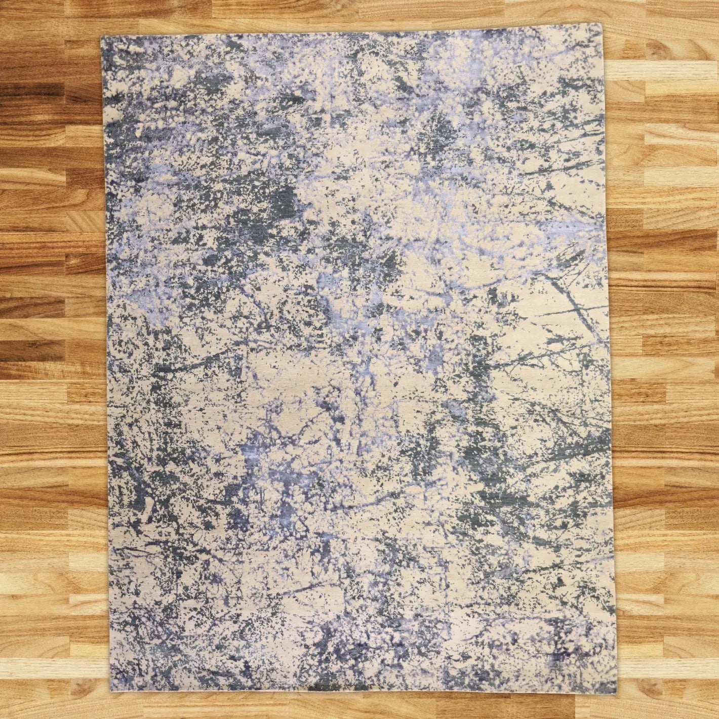 9'0" x 11'10" BLUE AND GRAY MODERN MODERN INDIAN RUG