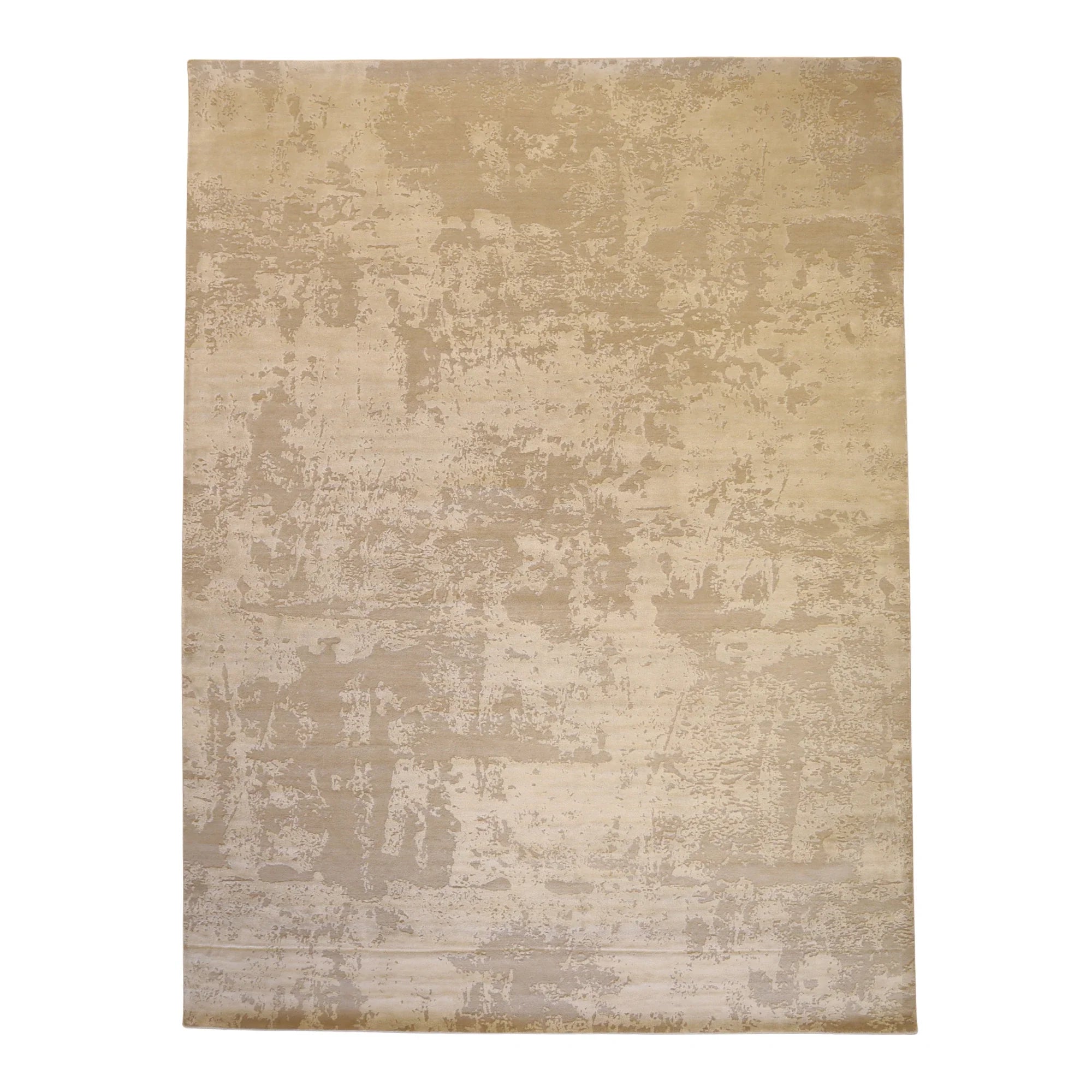 9'0" x 12'0" BEIGE AND IVORY MODERN MODERN INDIAN RUG