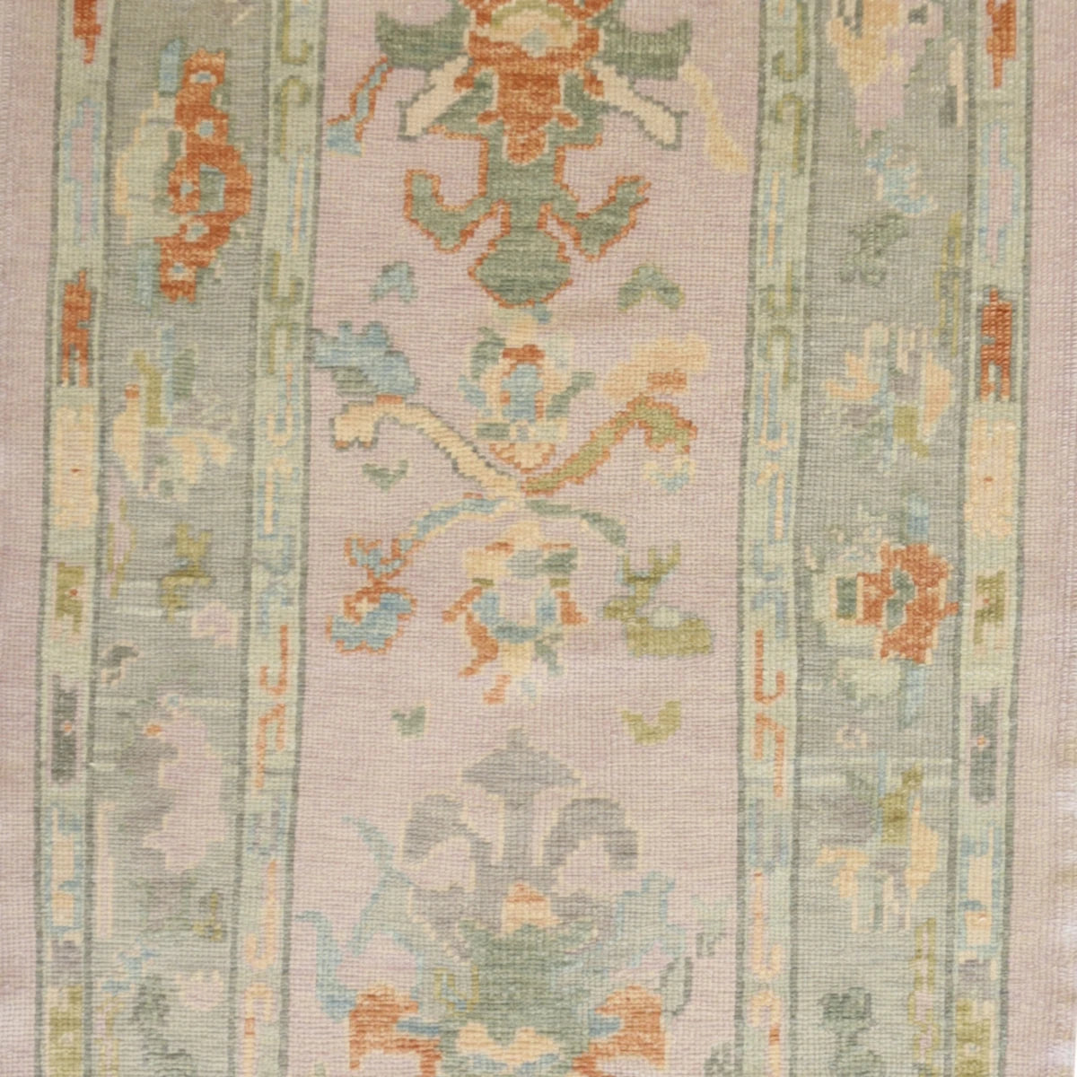 3'3" x 6'1" IVORY AND GRAY OUSHAK GEOMETRIC TURKISH RUG