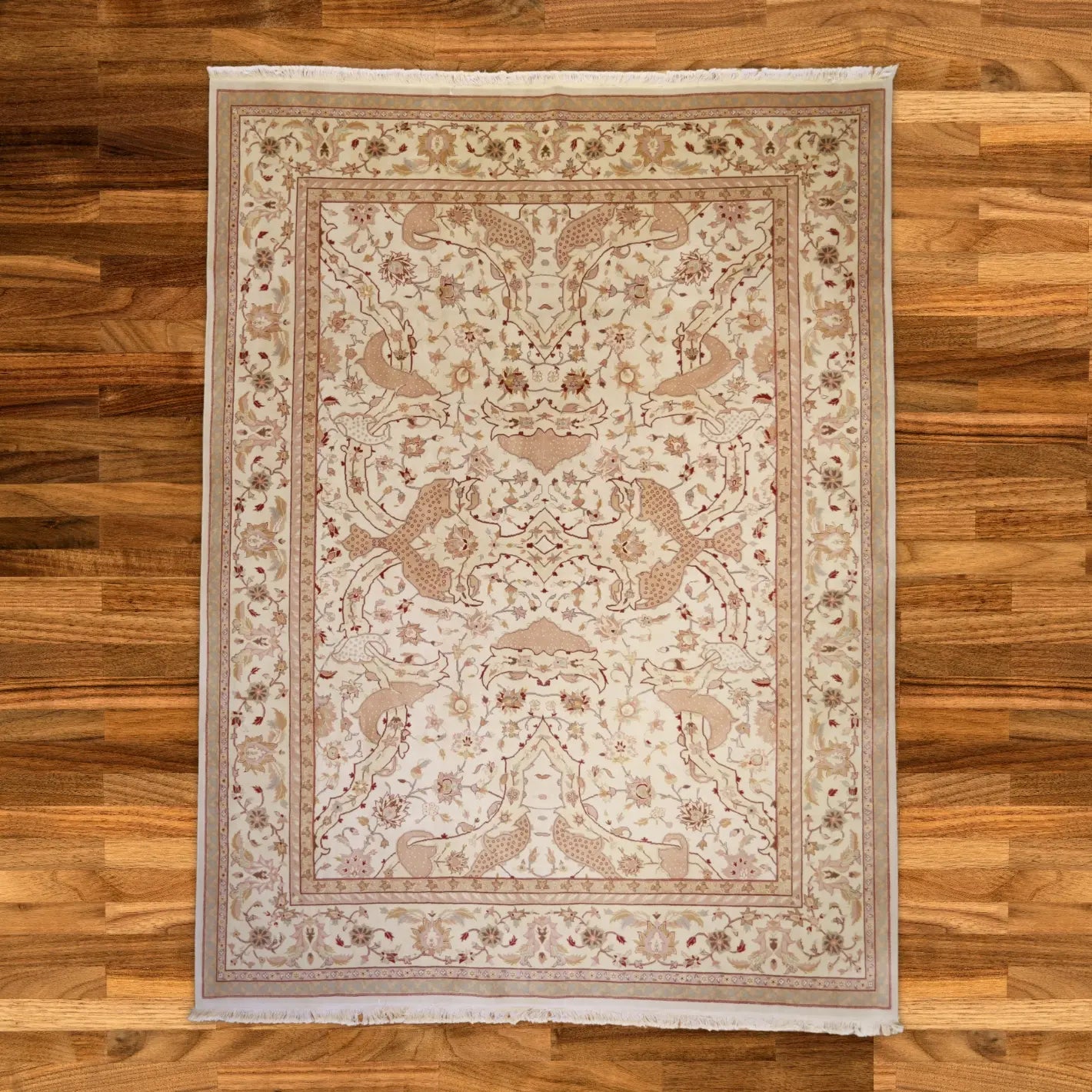 9'0" x 12'0" IVORY AND IVORY MODERN ALL-OVERCHINESE RUG