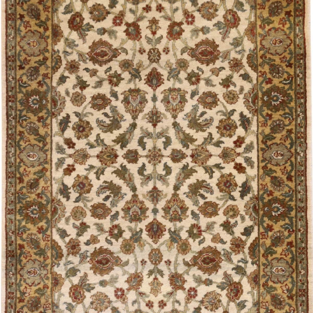 3'0" x 5'4" IVORY AND GOLD JAIPUR OLD-WORLD INDIAN RUG