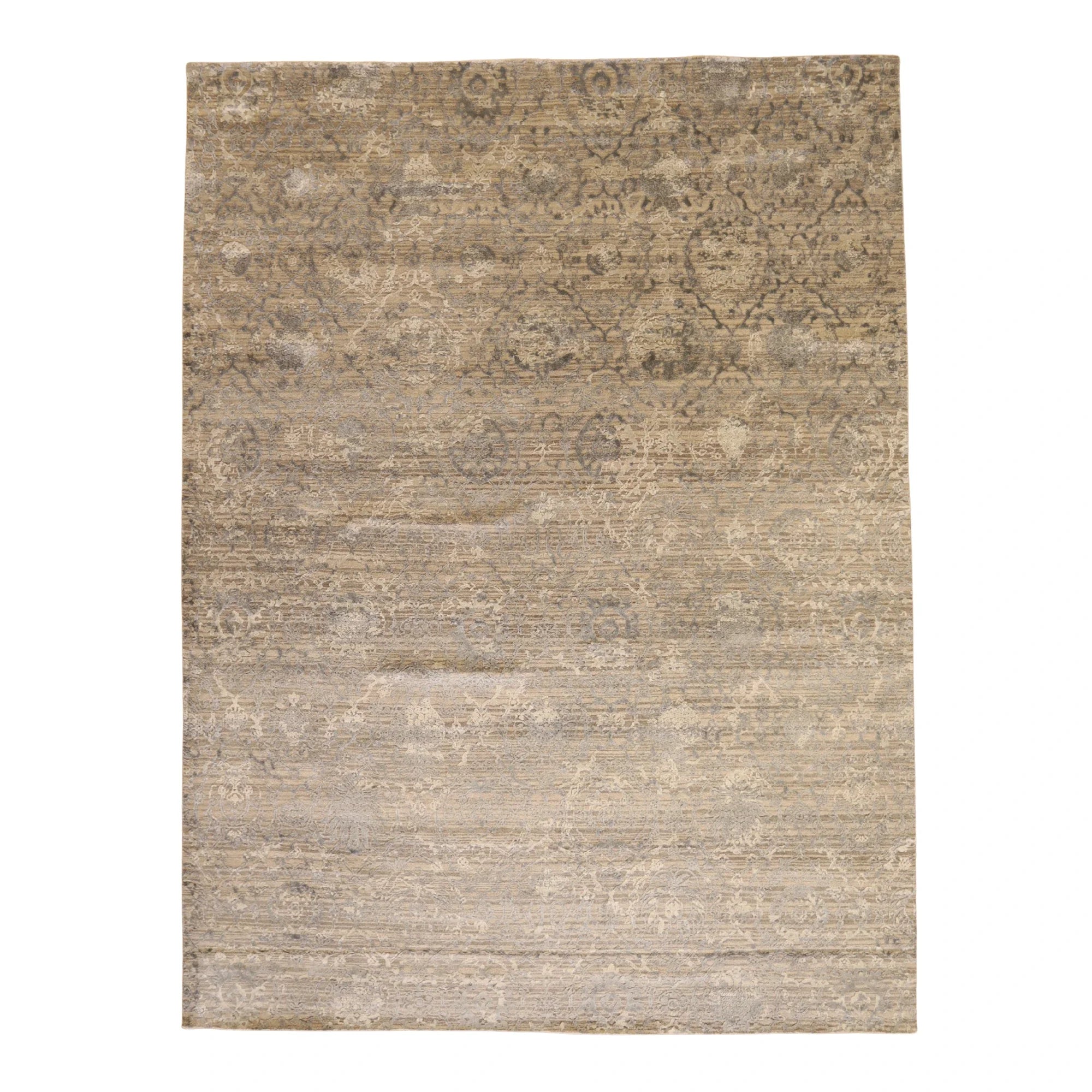 9'0" x 12'0" GRAY AND BLUE MODERN MODERN INDIAN RUG