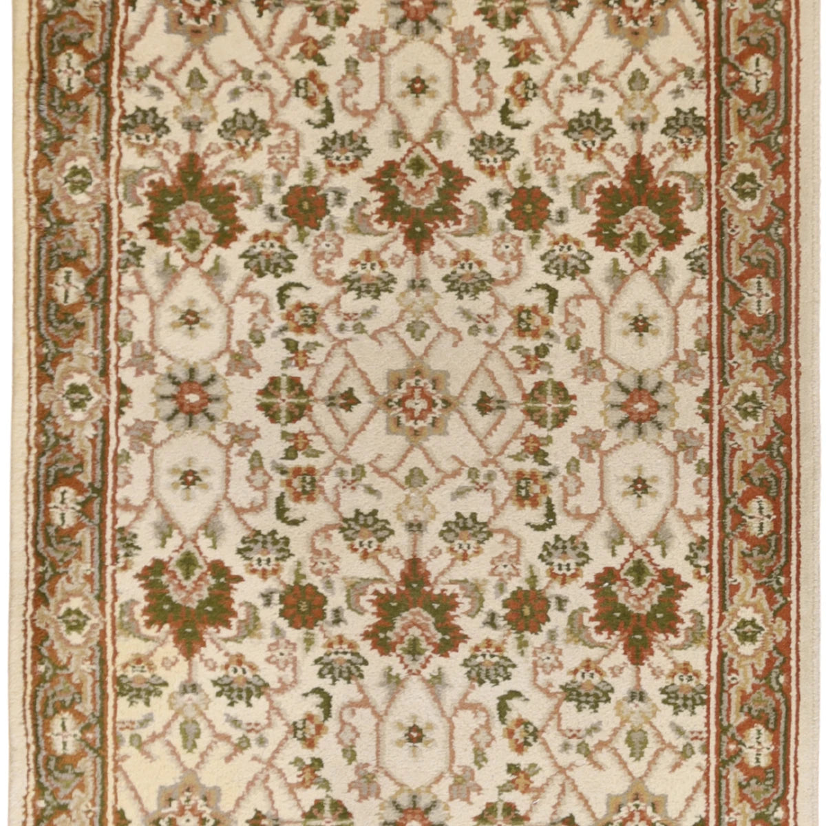 3'0" x 5'8" IVORY AND RUST KASHAN FLORAL INDIAN RUG