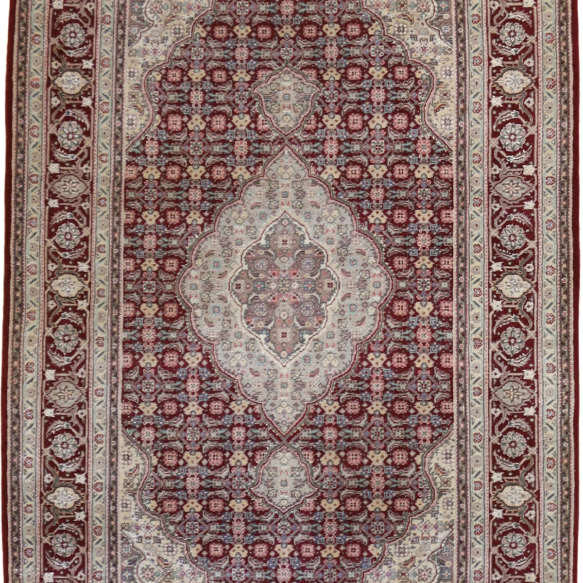 3'0" x 5'0" BURGUNDY AND BURGUNDY TABRIZ FISH DESIGN PAKISTANI RUG