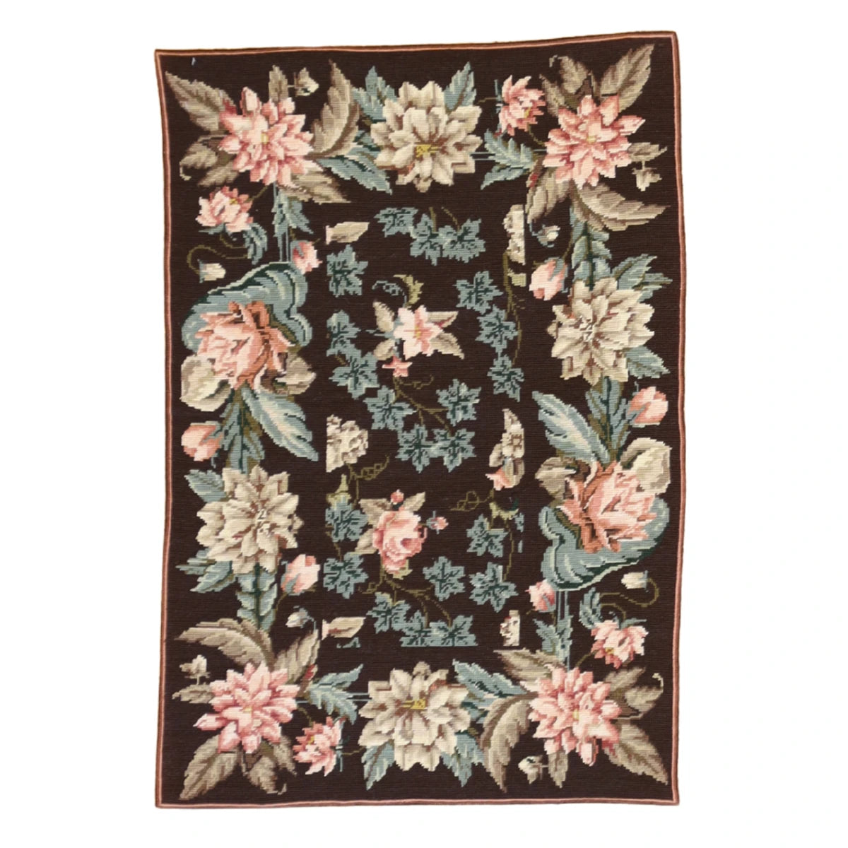 2'0" x 3'0" GRAY AND GRAY EUROPEAN FLORAL CHINESE RUG