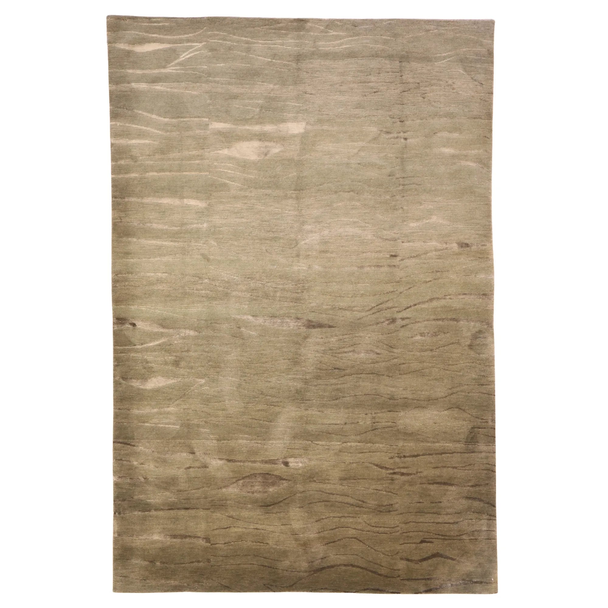 6' 0" x 9' 0" GREEN AND GREEN MODERN ALL-OVER NEPALESE RUG