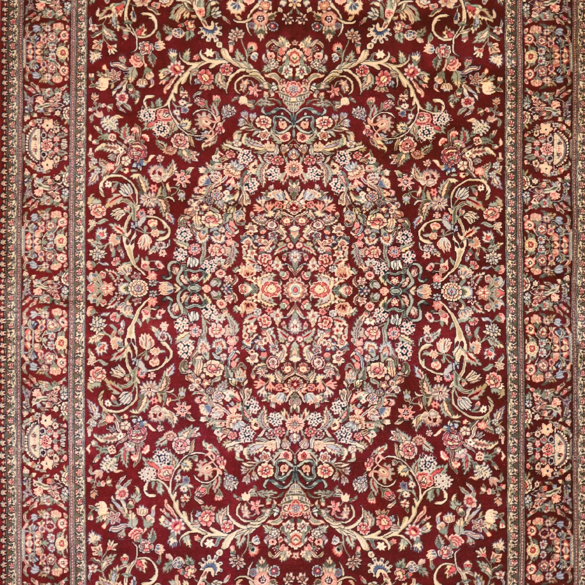 6' 0" x 9' 0" BURGUNDY AND BURGUNDY EUROPEAN FLORAL CHINESE RUG