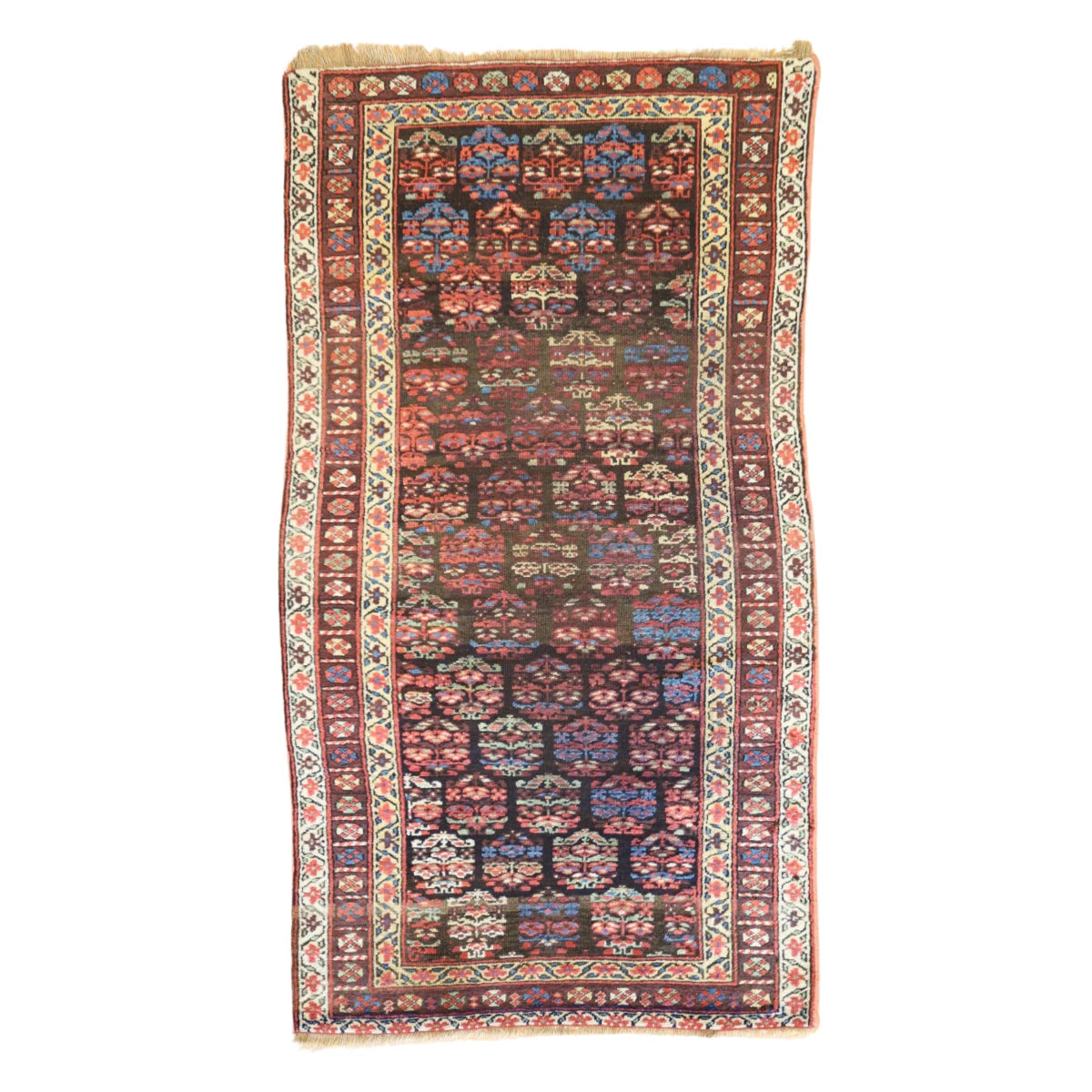 3'6" x 6'5" BROWN AND BROWN KURDISH ANTIQUE PERSIAN RUG