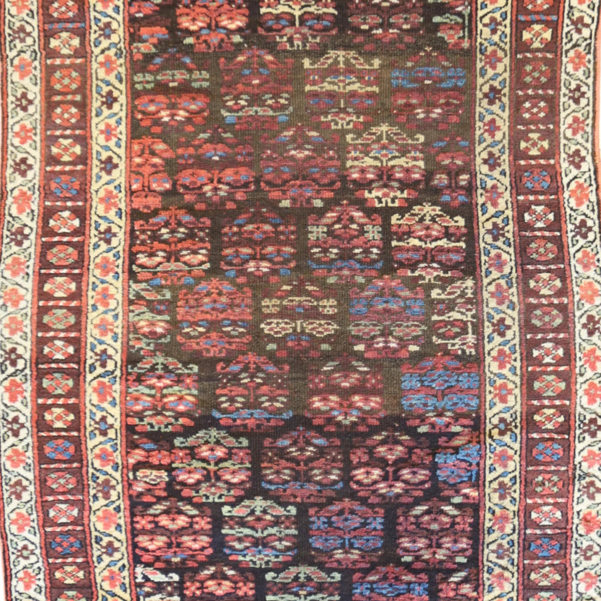 3'6" x 6'5" BROWN AND BROWN KURDISH ANTIQUE PERSIAN RUG