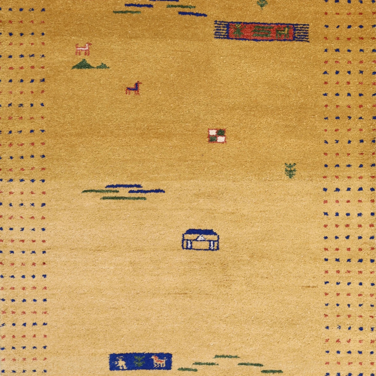 4'0" x 6'0" YELLOW AND YELLOW GABBEH MODERN INDIAN RUG