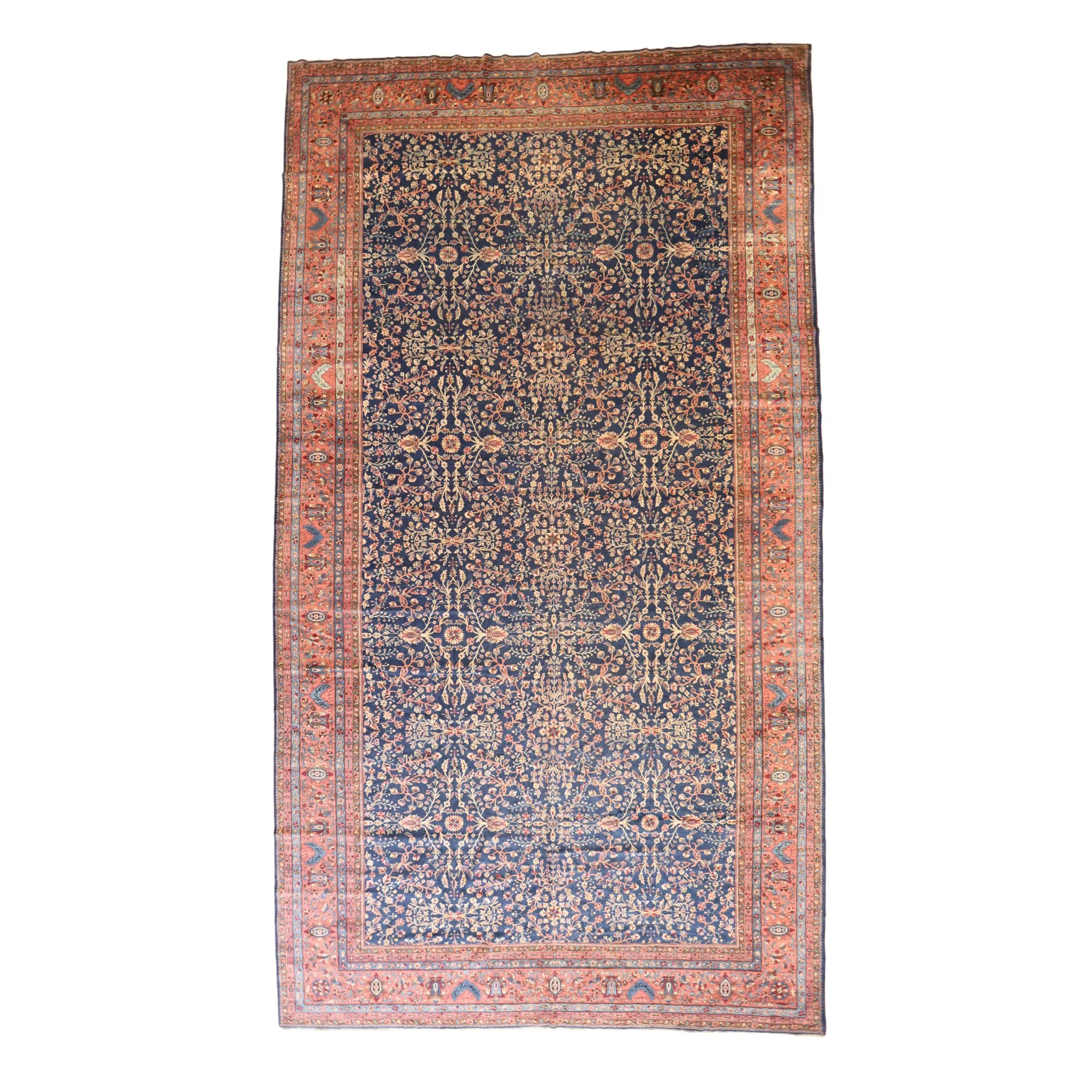 11'0" x 20'0" NAVY AND MAUVE SPARTA ANTIQUE TURKISH RUG