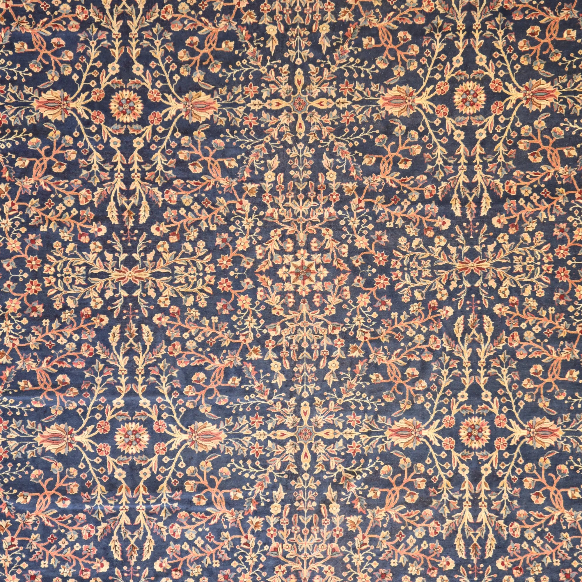 11'0" x 20'0" NAVY AND MAUVE SPARTA ANTIQUE TURKISH RUG