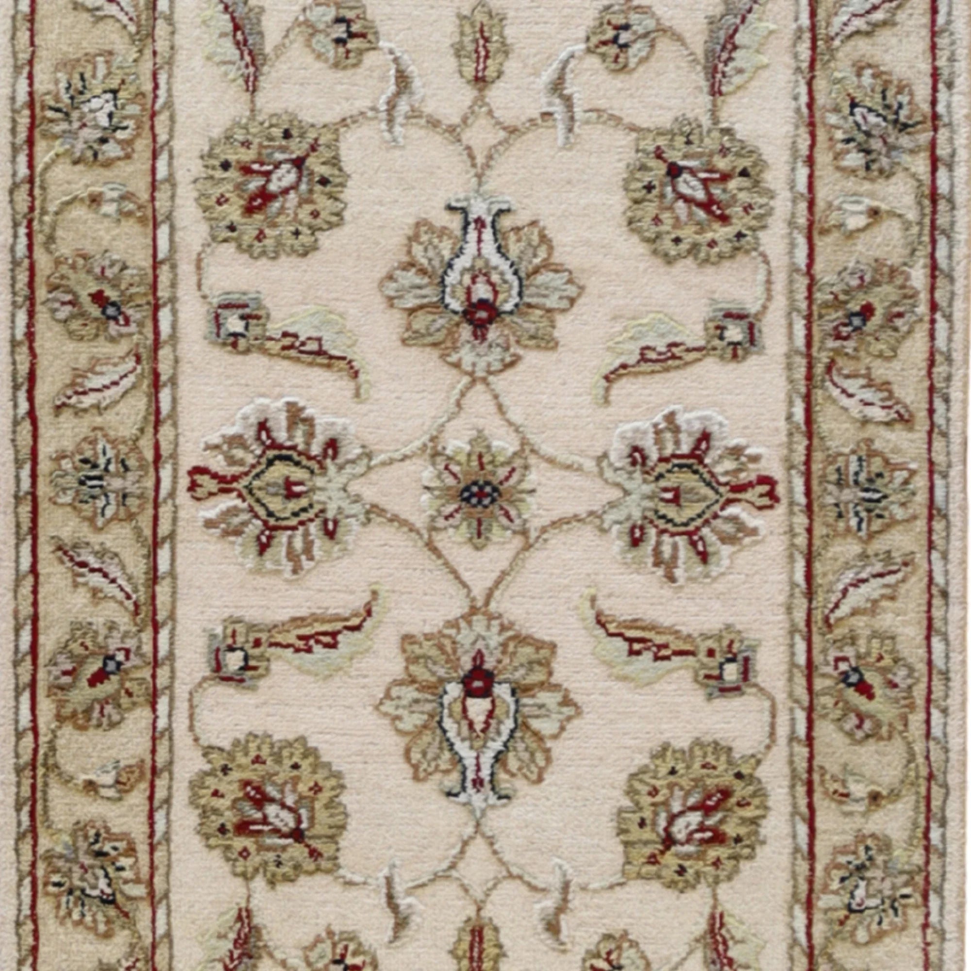 2'0" x 3'0" IVORY AND GOLD JAIPUR FLORAL INDIAN RUG