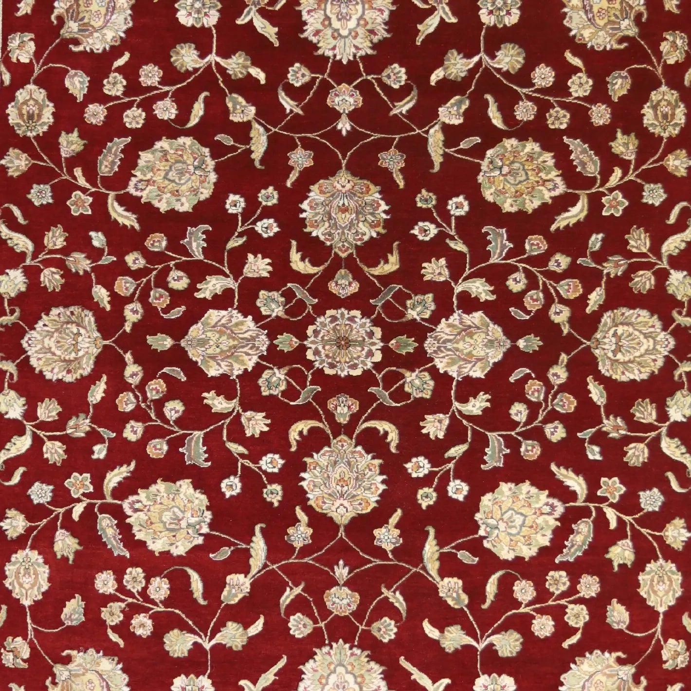 10'0" x 13'11" RED AND BEIGE JAIPUR FLORAL INDIAN RUG