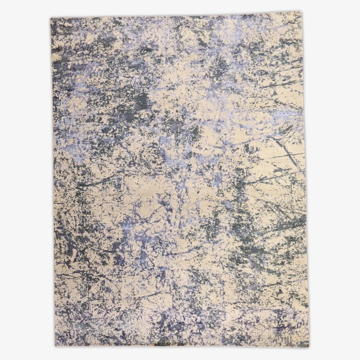 9'0" x 11'10" BLUE AND GRAY MODERN MODERN INDIAN RUG