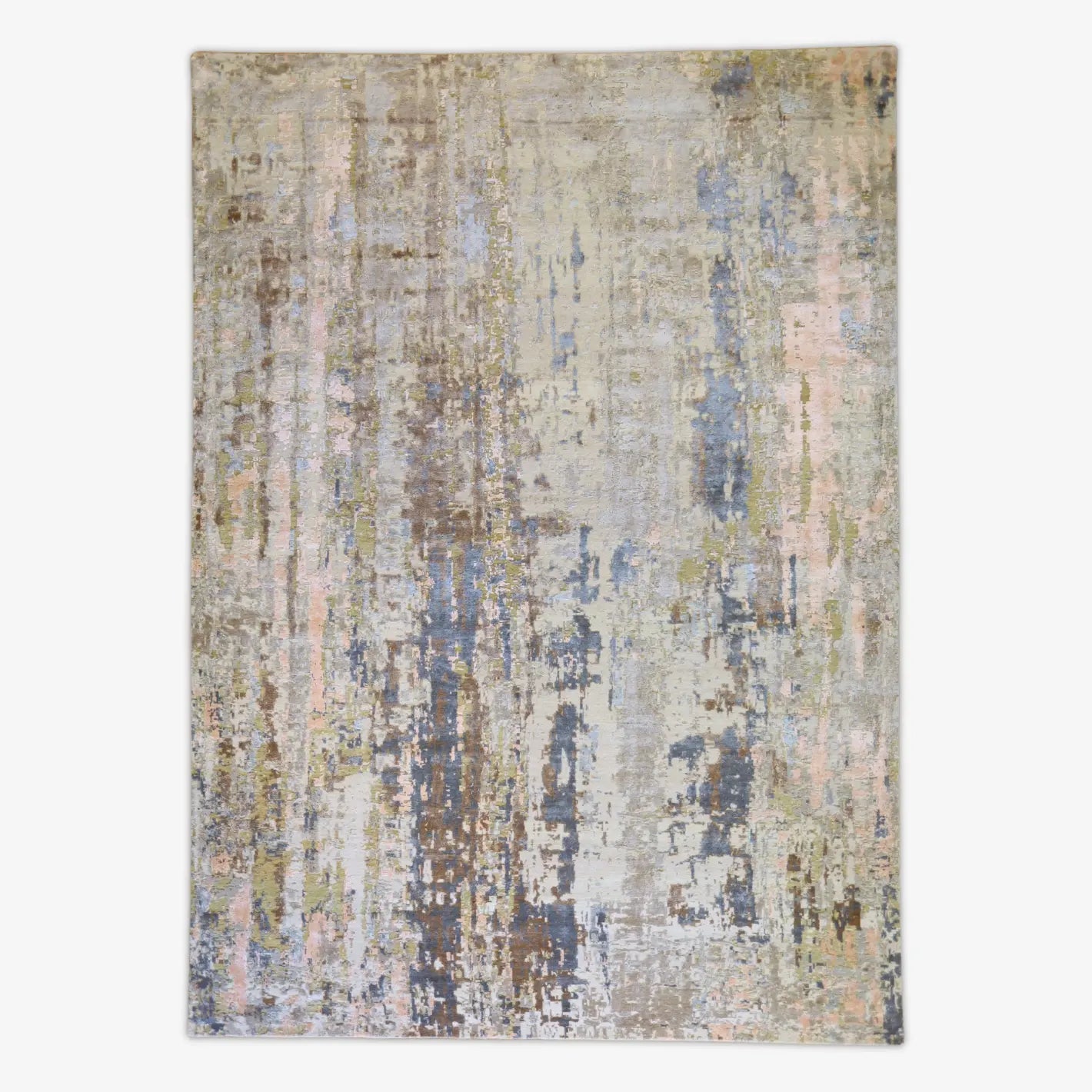 10'   1" x  14'   0" IVORY AND SILVER MODERN MODERN INDIAN RUG