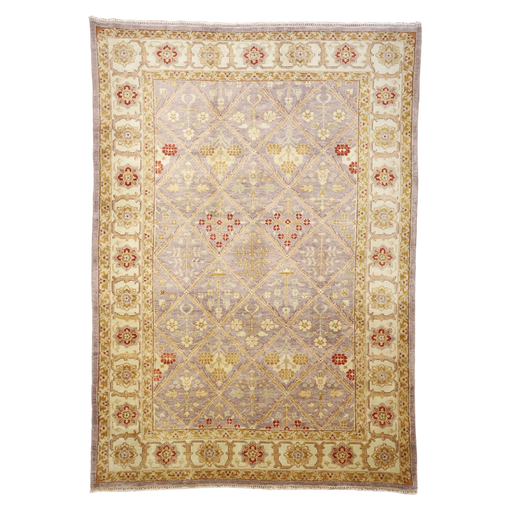 6' 3" x 9' 0" LAVENDER AND SILVER OUSHAK RUSTIC CHINESE RUG