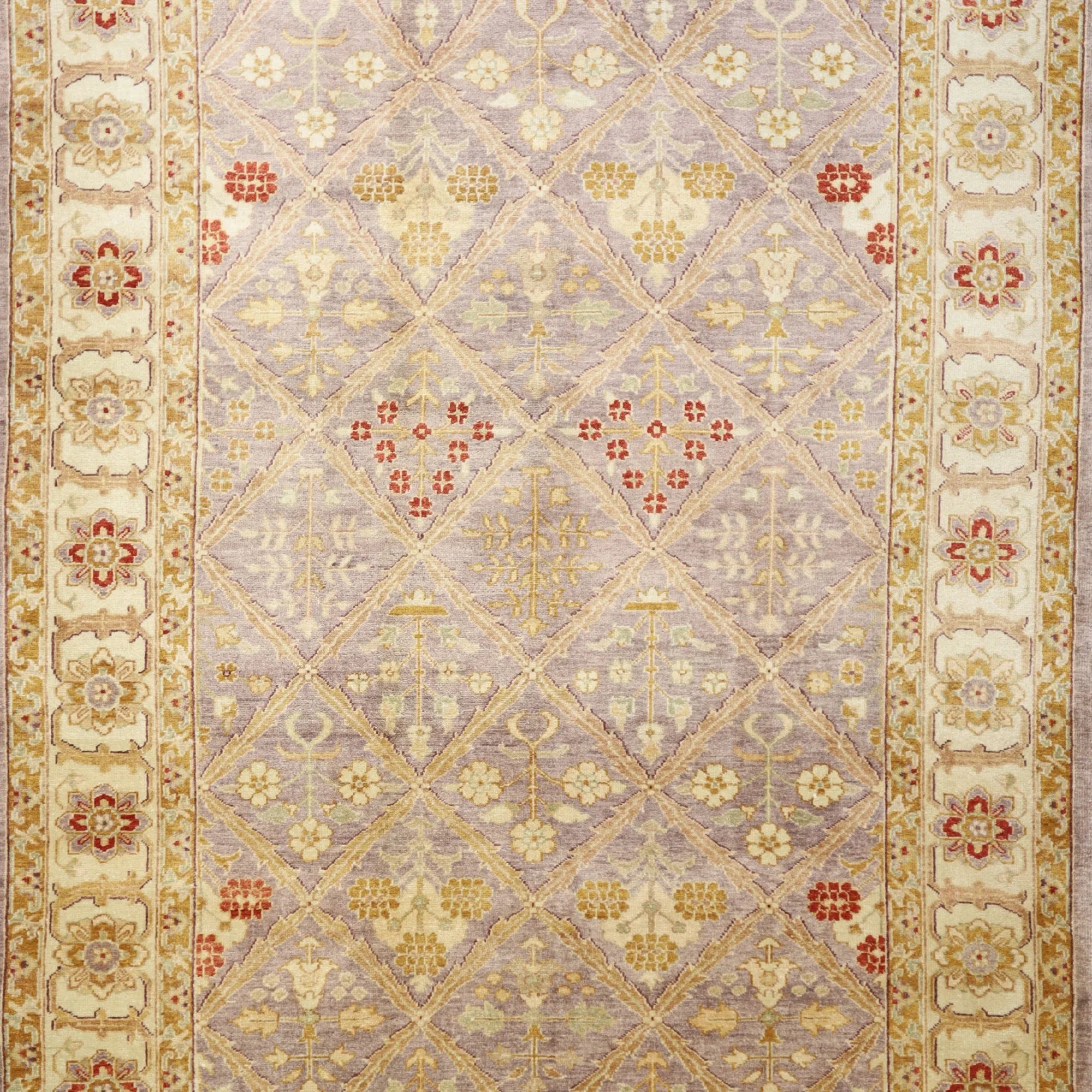 6' 3" x 9' 0" LAVENDER AND SILVER OUSHAK RUSTIC CHINESE RUG