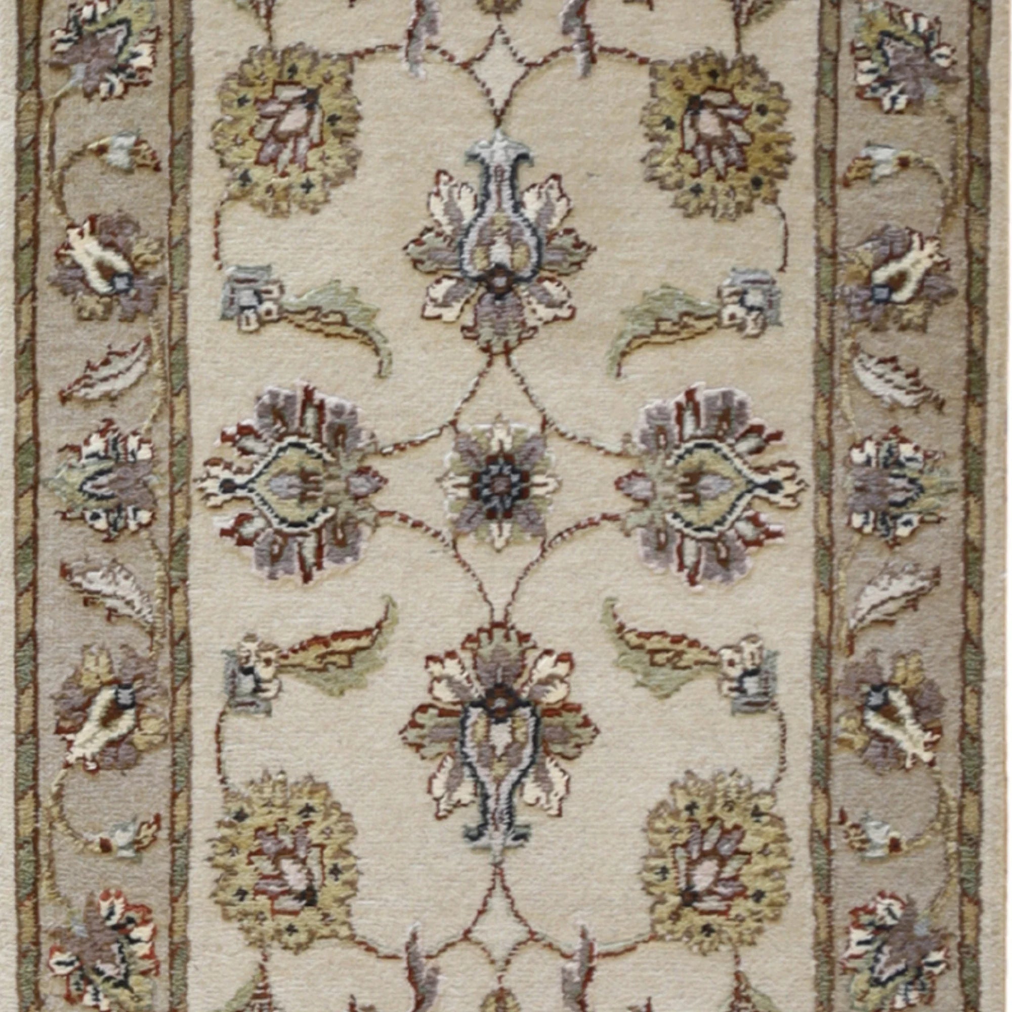 2'0" x 3'0" IVORY AND TAN JAIPUR FLORAL INDIAN RUG