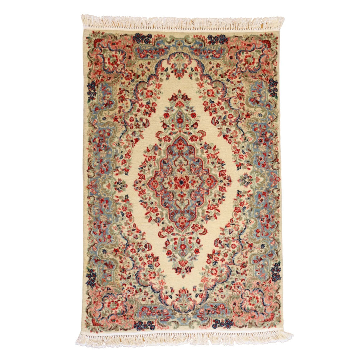 4'2" x 6'4" GOLD AND RED KERMAN SEMIANTIQUE PERSIAN RUG