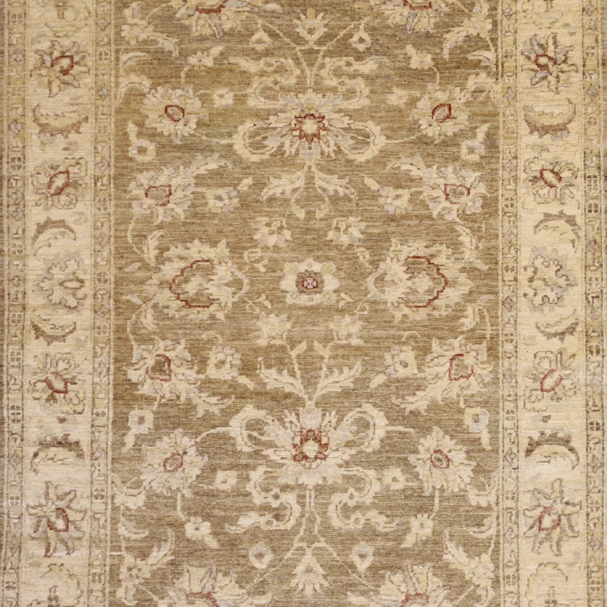 4'0" x 5'6" TAUPE AND BEIGE PESHAWAR FLORAL PAKISTANI RUG