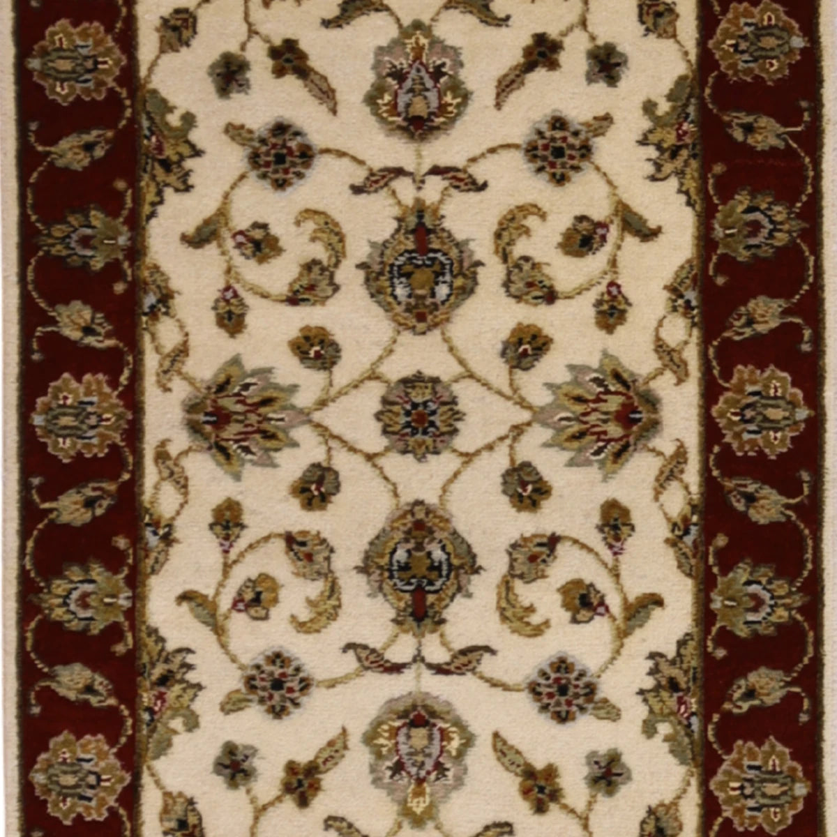 2'1" x 3'1" IVORY AND RED JAIPUR FLORAL INDIAN RUG