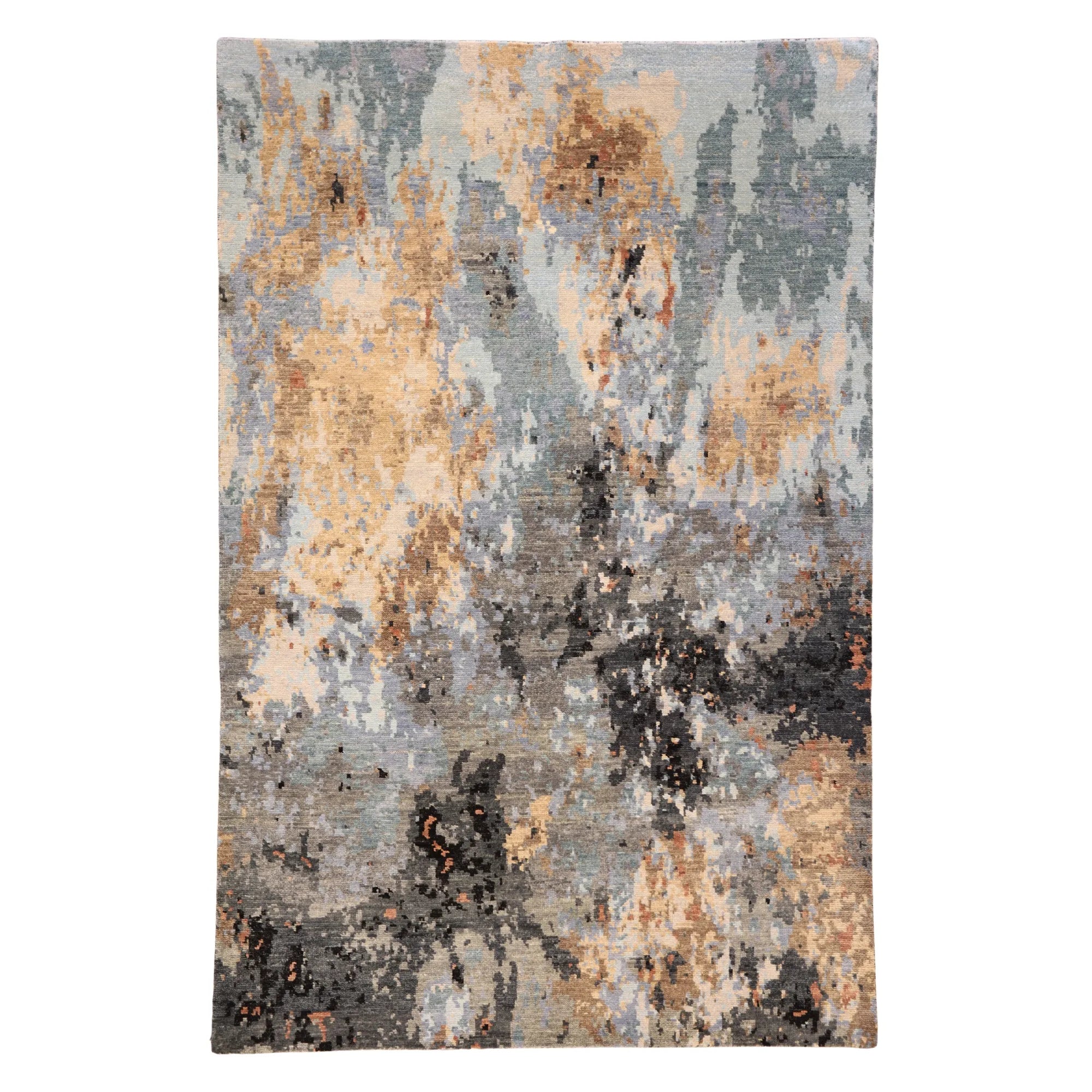 6' 0" x 9' 0" MULTICOLOR AND MULTICOLOR MODERN MODERN INDIAN RUG