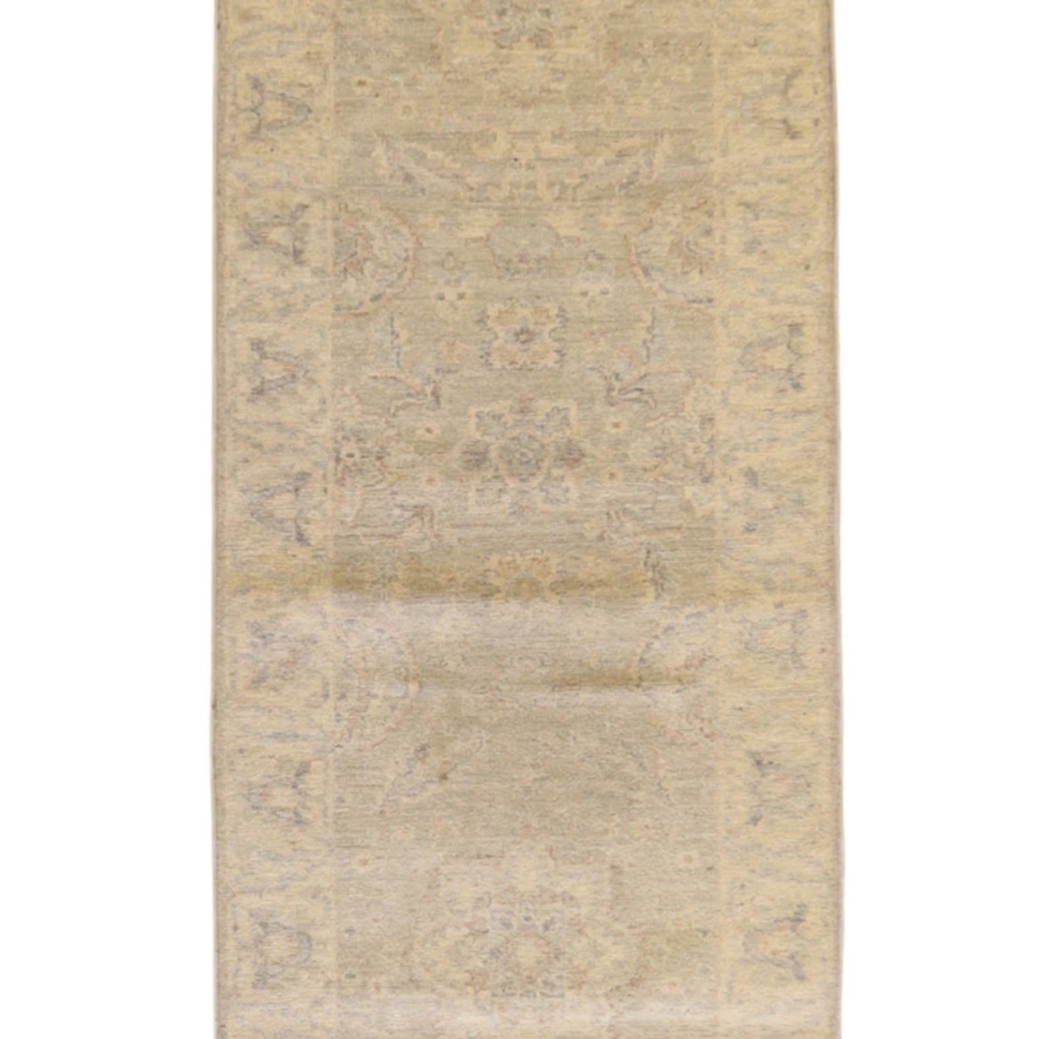 2' 8" x 14' 0" BEIGE AND BEIGE PESHAWAR FLORAL PAKISTANI RUG
