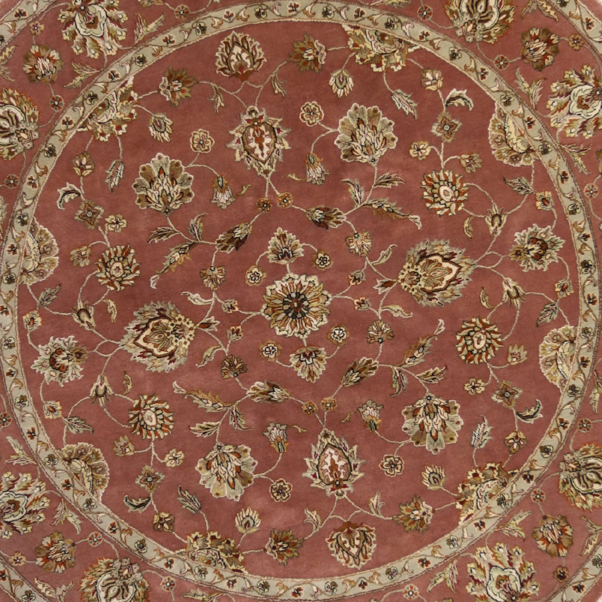 8'1" x 8'1" MAUVE AND MAUVE JAIPUR FLORAL INDIAN RUG