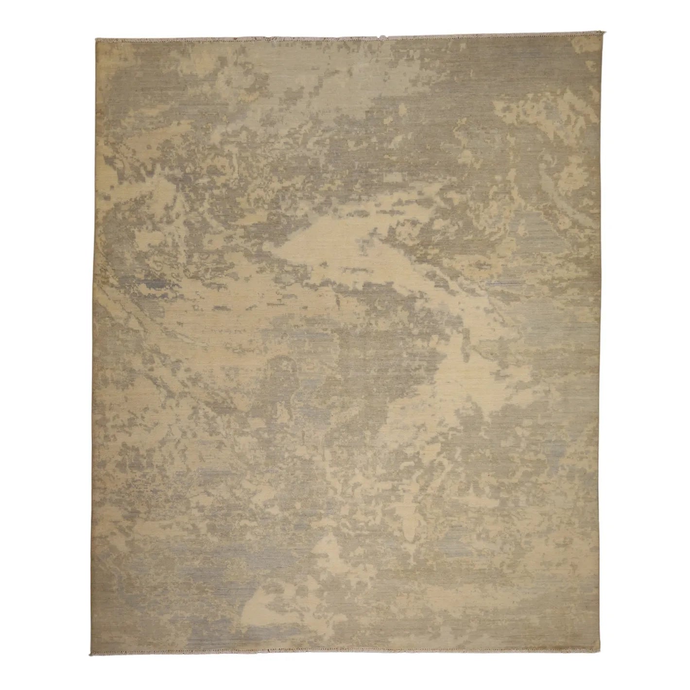 8'1" x 9'9" BEIGE AND GRAY MODERN PAKISTANI  RUG