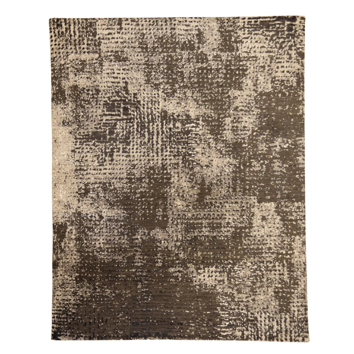 8'0" x 10'0" GRAY AND CHARCOAL MODERN INDIAN  RUG