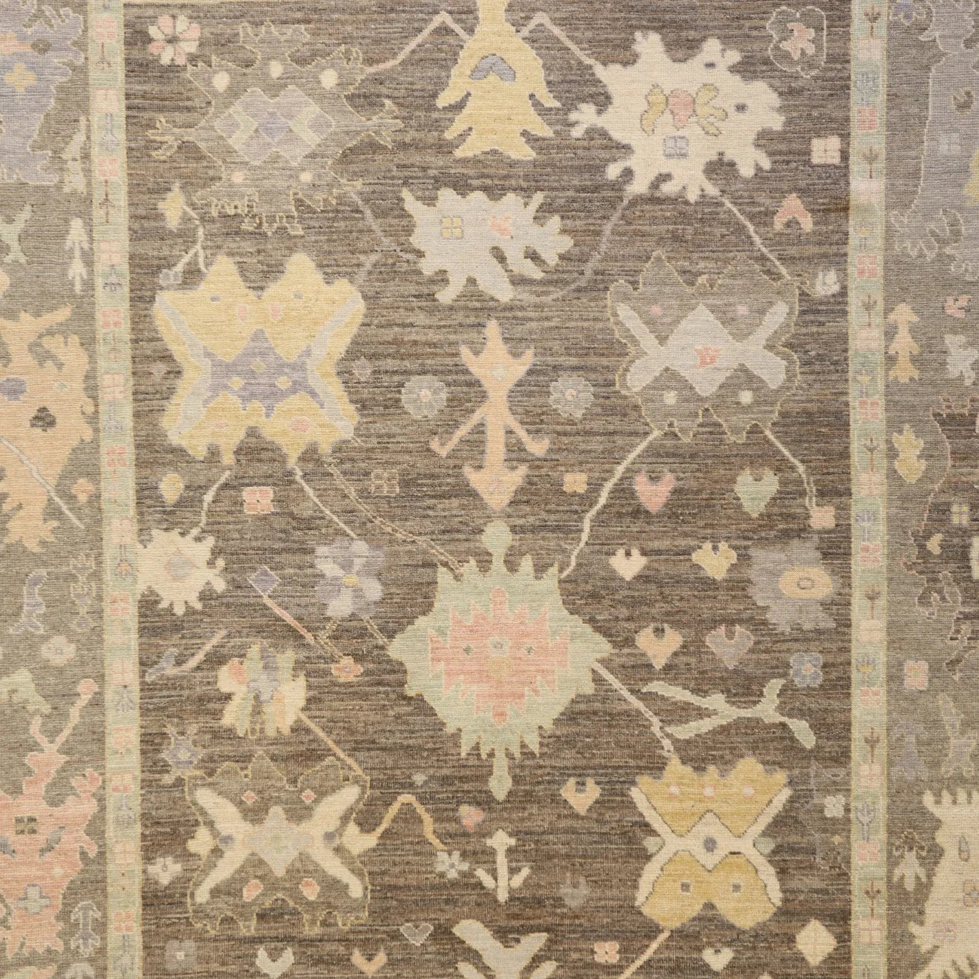 8'2" x 9'10" BROWN AND BROWN OUSHAK PAKISTANI GEOMETRIC RUG