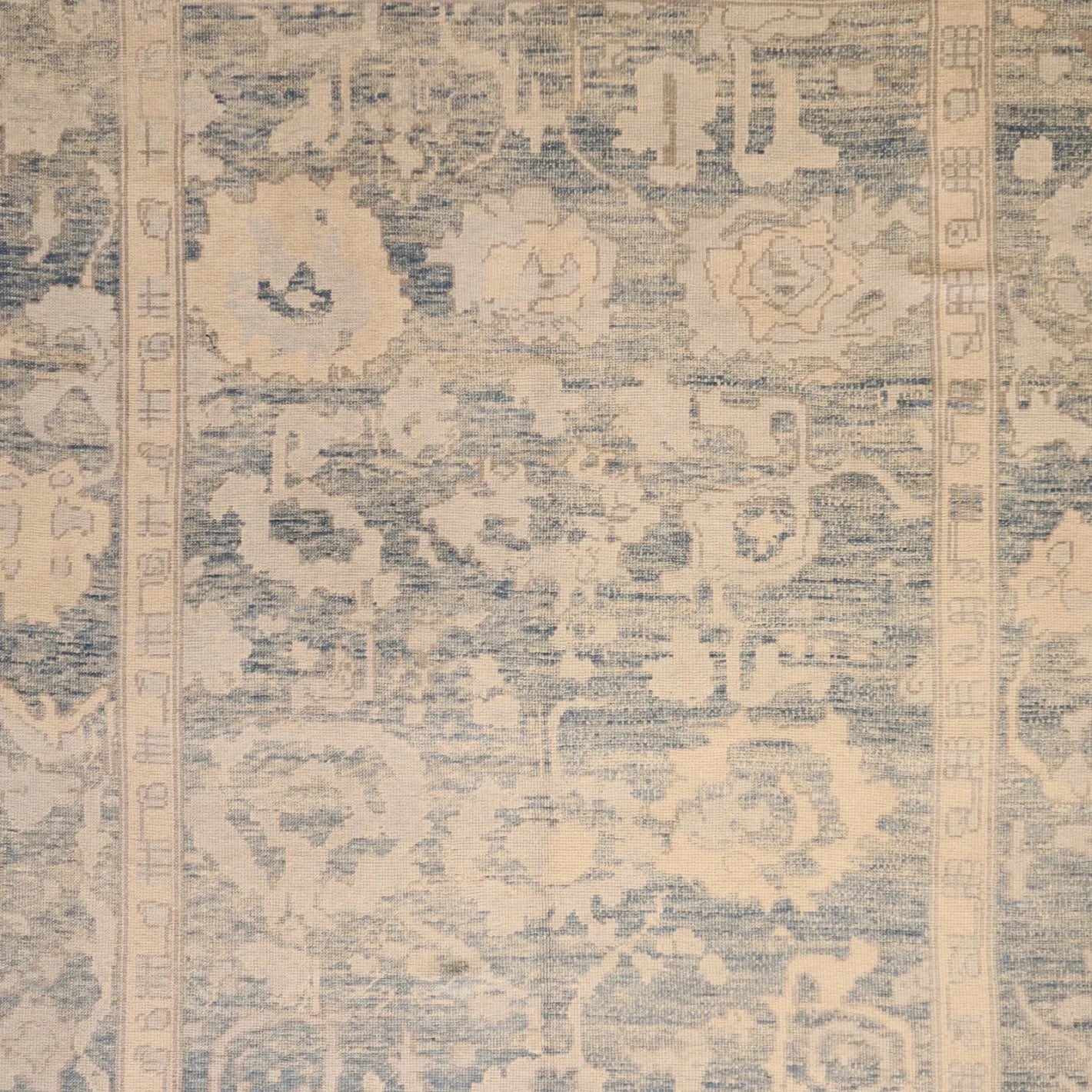 8'8" x 10'9" BLUE AND BLUE OUSHAK TURKISH GEOMETRIC RUG