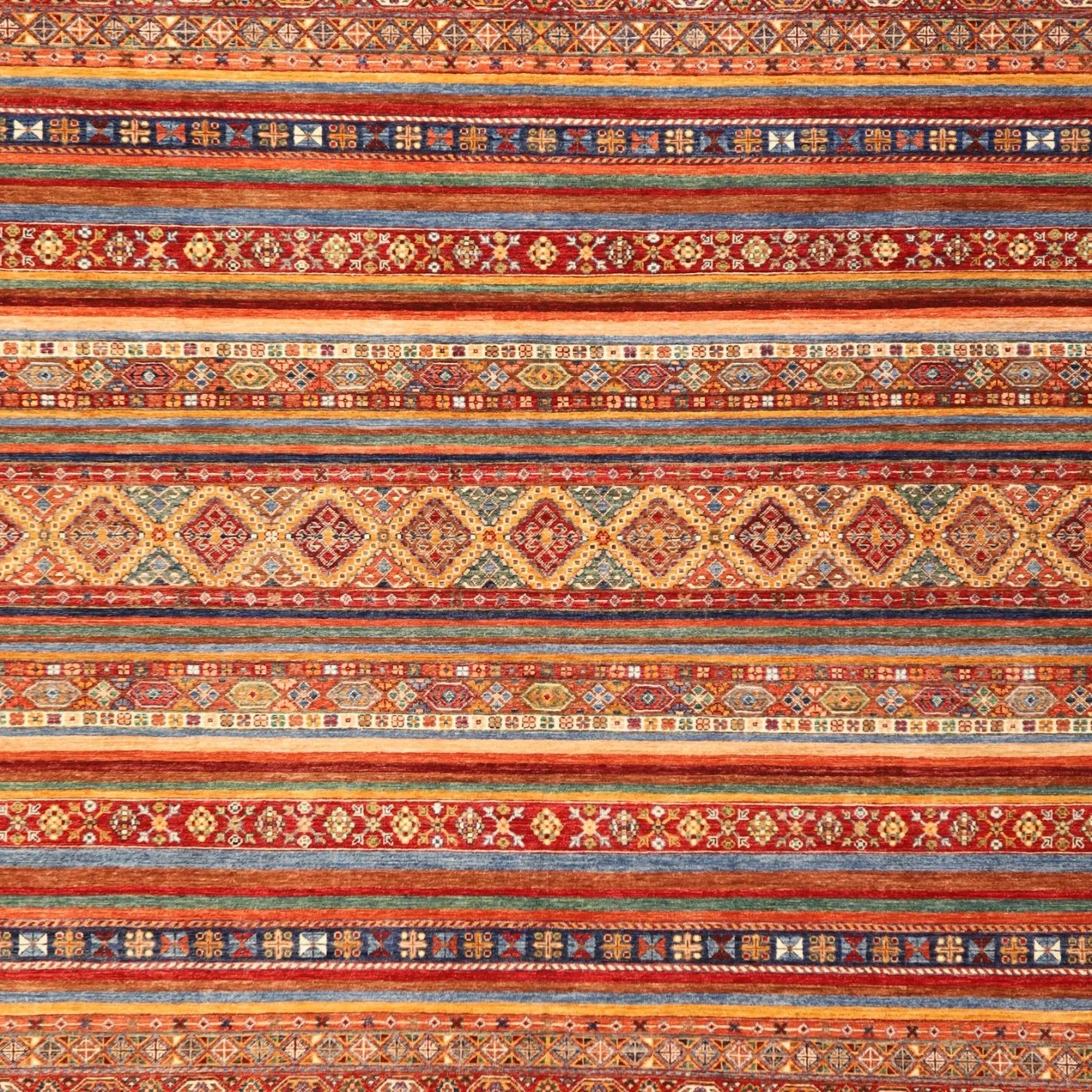 8'3" x 9'11" MULTICOLOR AND MULTICOLOR KHORJIN PAKISTANI GEOMETRIC RUG