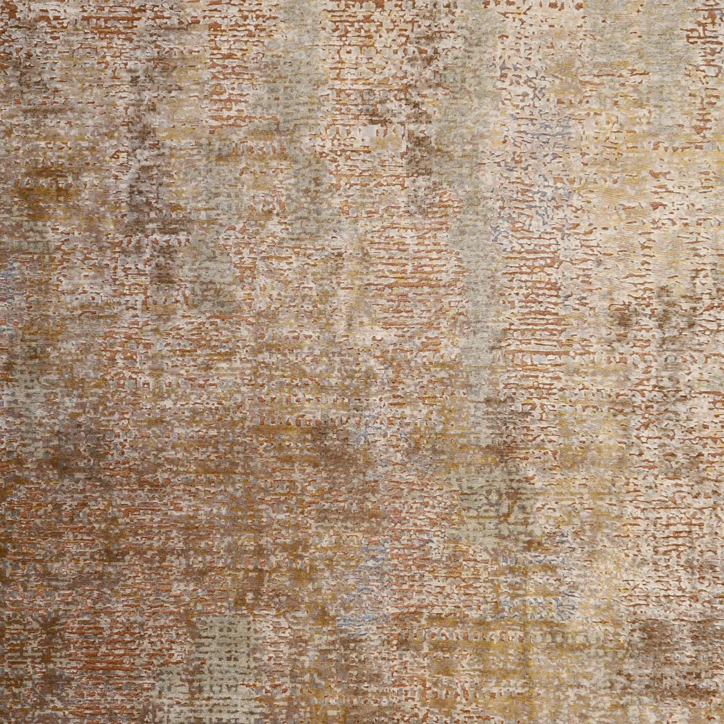 8'0" x 10'0" RUST AND GOLD MODERN INDIAN  RUG