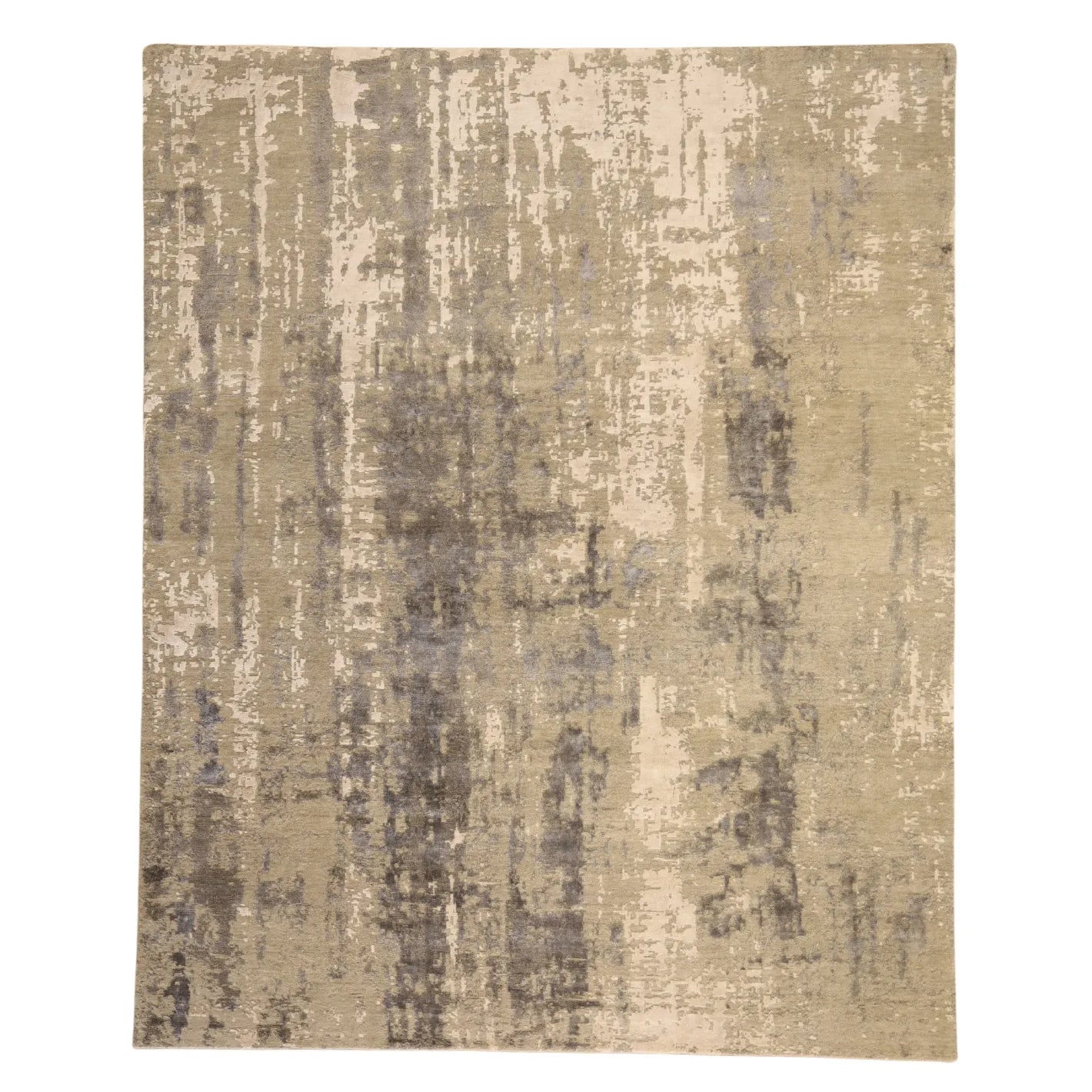 8'0" x 9'11" TAUPE AND BEIGE MODERN INDIAN  RUG