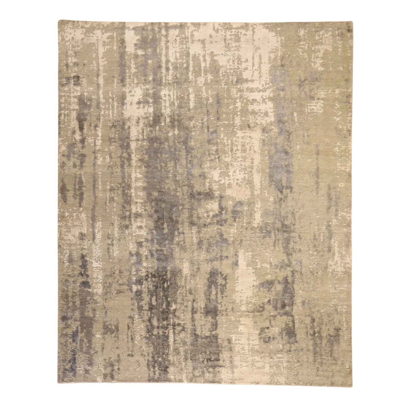 8'0" x 9'10" TAUPE AND GRAY MODERN INDIAN  RUG
