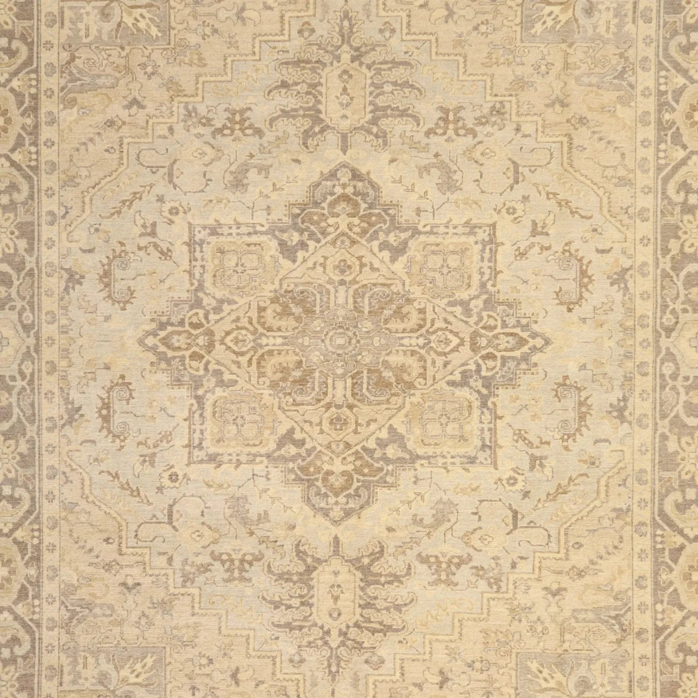 8'0" x 10'0" BEIGE AND GRAY MODERN INDIAN RUG