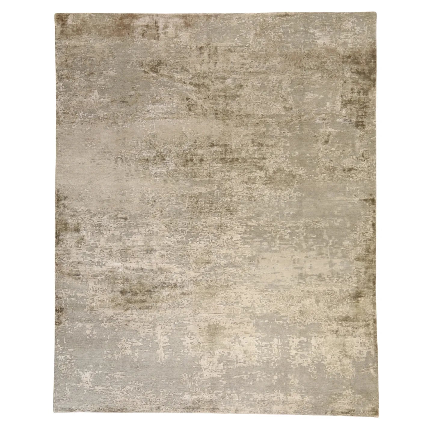 8'0" x 10'0" SILVER AND GRAY MODERN INDIAN MODERN RUG