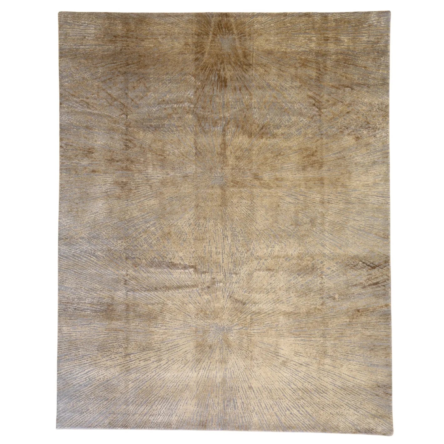 8'0" x 10'0" GOLD AND GRAY MODERN INDIAN MODERN RUG