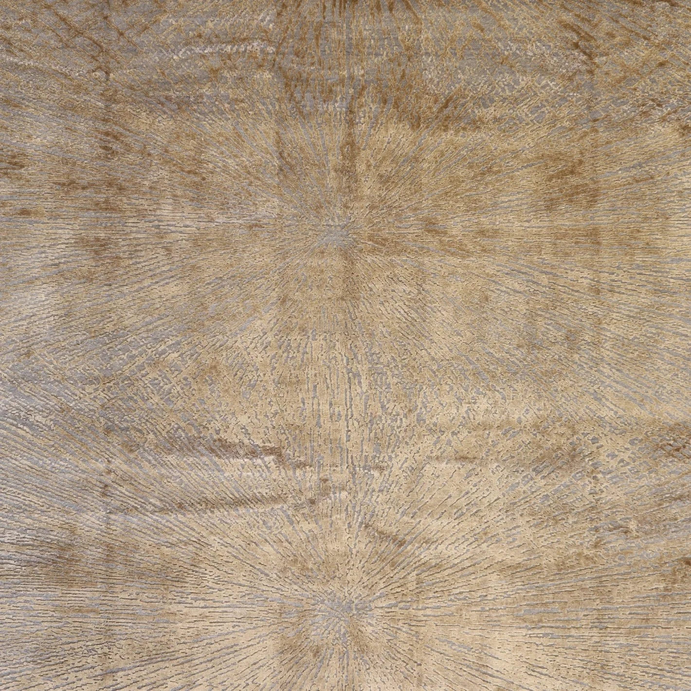 8'0" x 10'0" GOLD AND GRAY MODERN INDIAN MODERN RUG